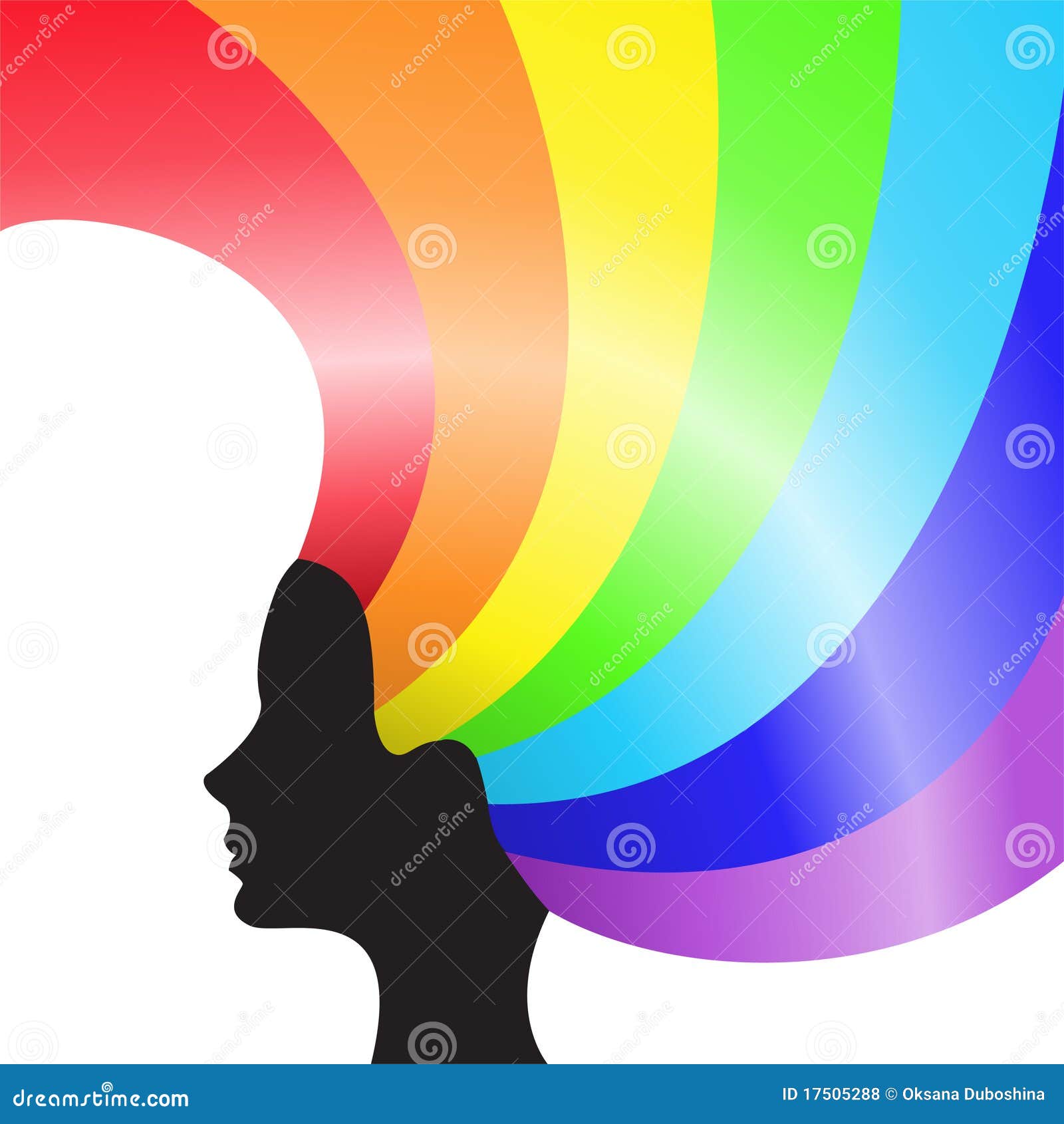 Rainbow hair stock vector. Illustration of female, blue 17505288