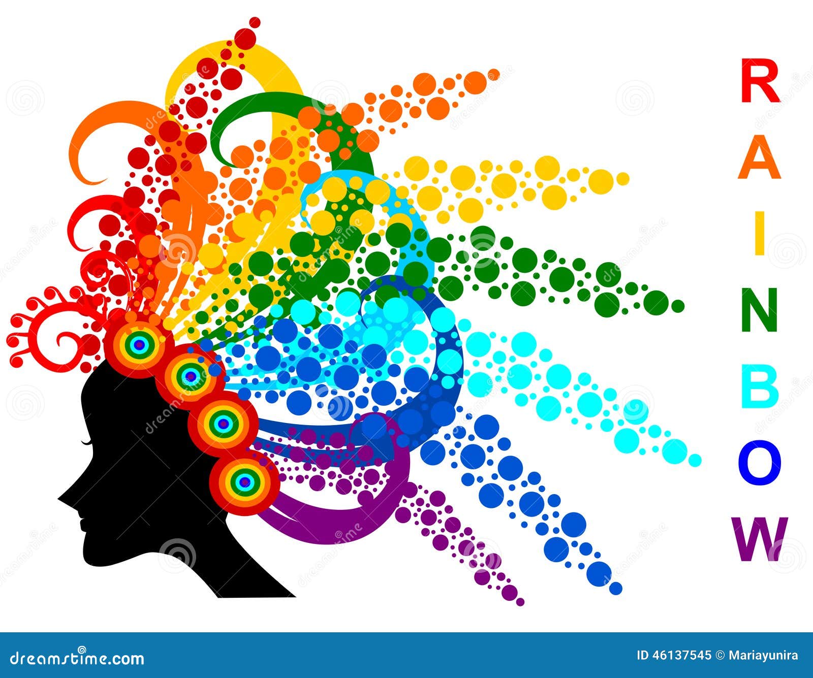 Rainbow hair stock vector. Illustration of hair, orange 46137545