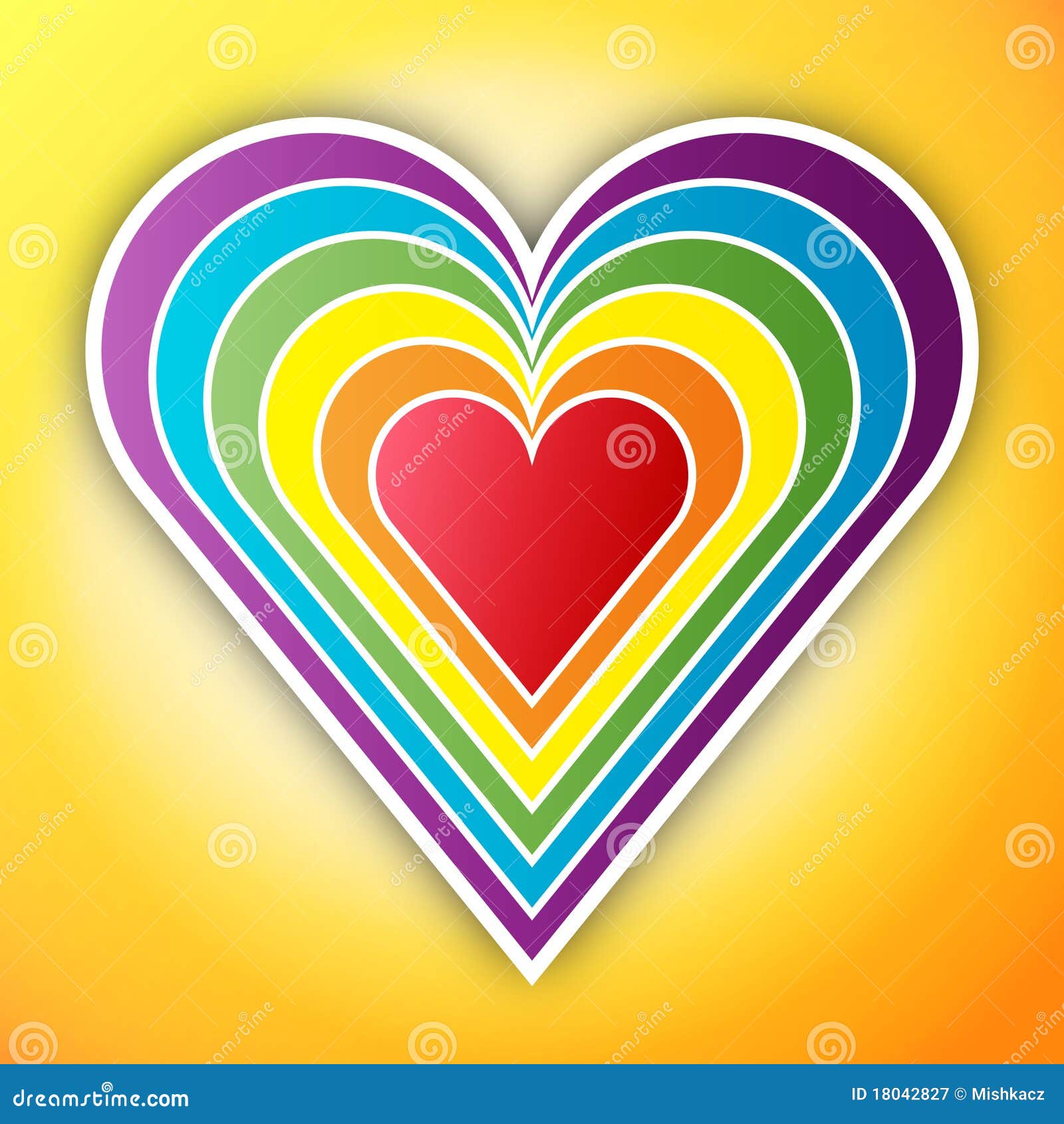 Rainbow heart stock vector. Image of colorful, greetings - 180428271300 x 1390