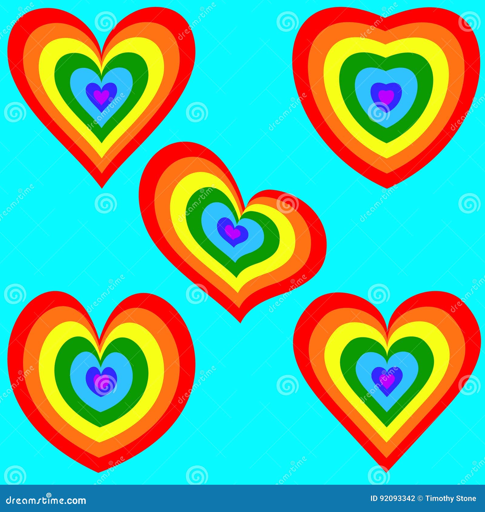 Rainbow Heart set 2 stock vector. Illustration of colored - 92093342