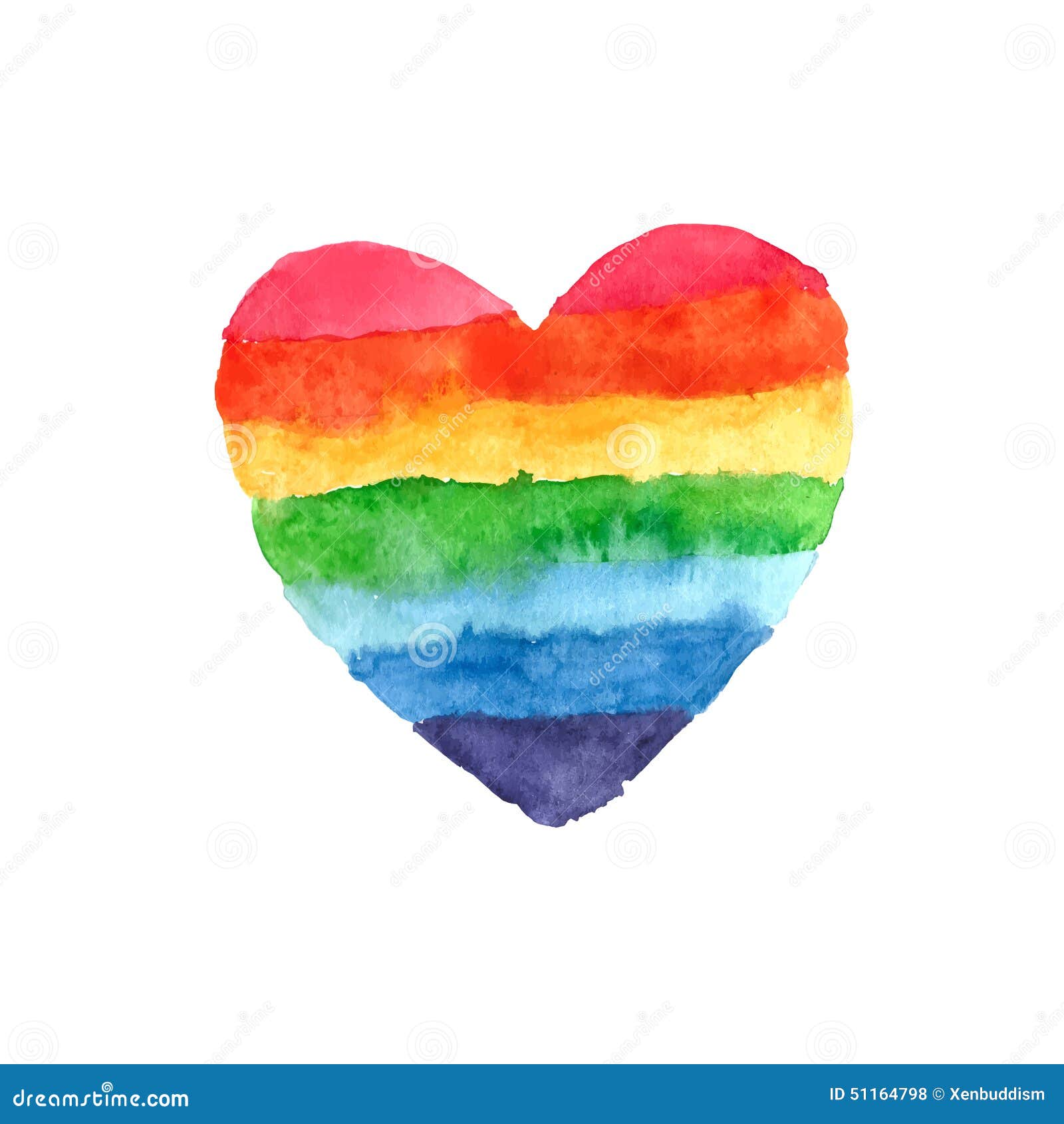 Download Rainbow heart stock illustration. Illustration of watercolor - 51164798