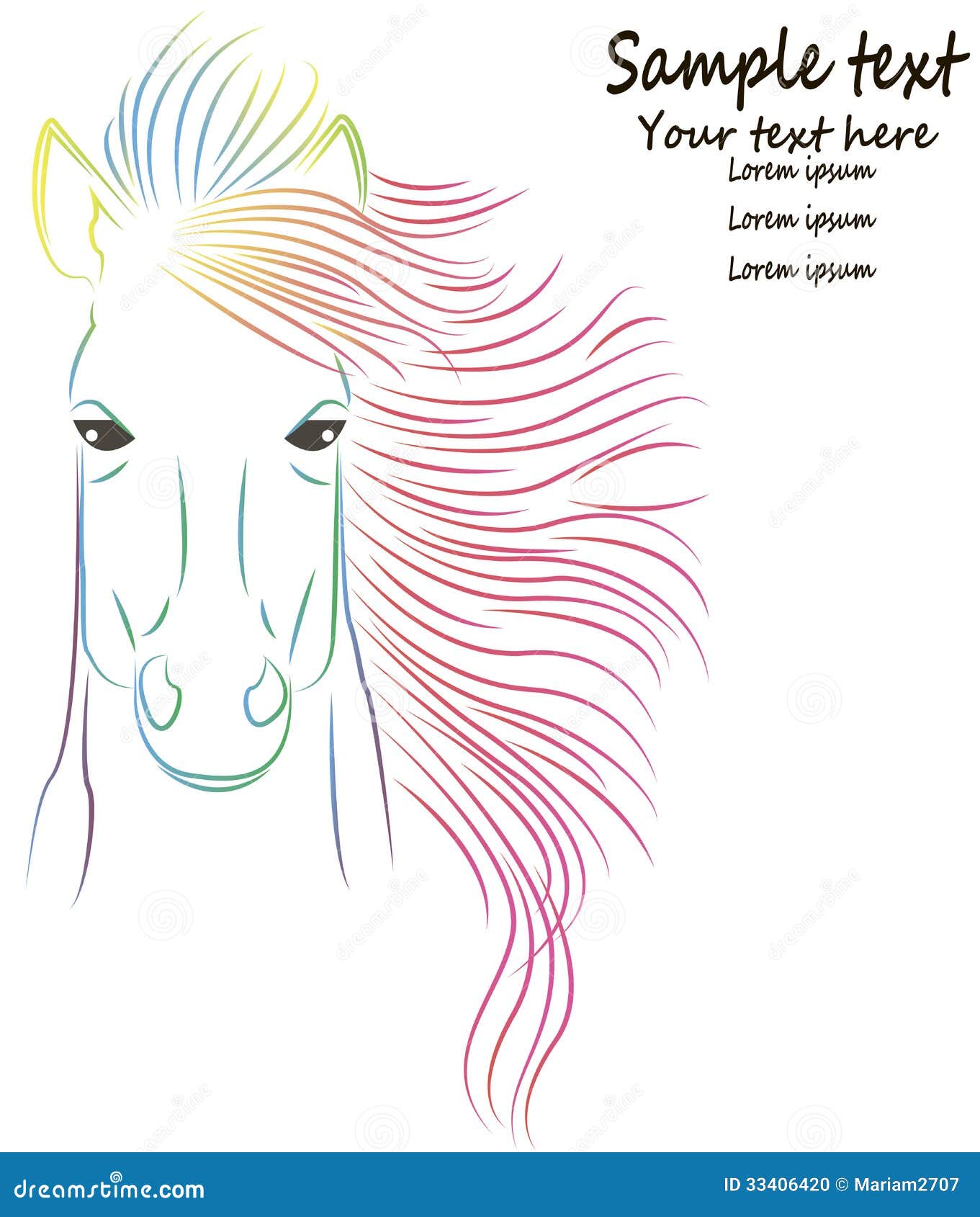 Download Rainbow horse stock vector. Illustration of elegance ...