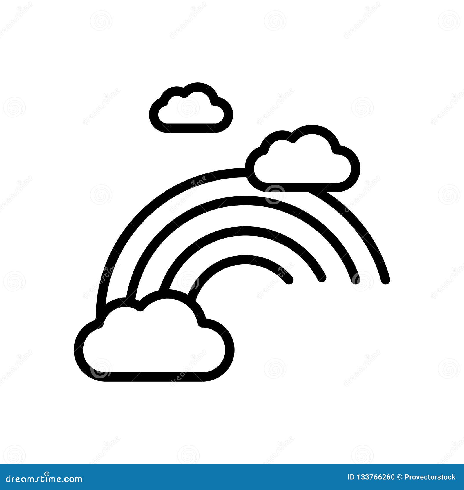 Rainbow Icon Vector Sign and Symbol Isolated on White Background