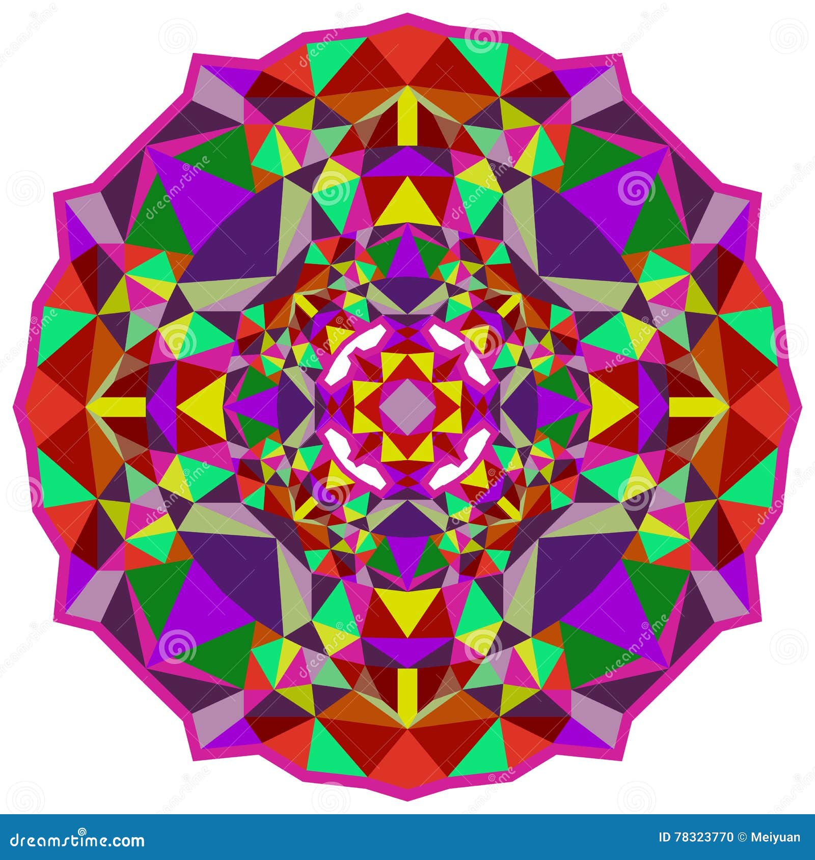 Rainbow Kaleidoscope Polygonal Elements Vector Illustration Stock