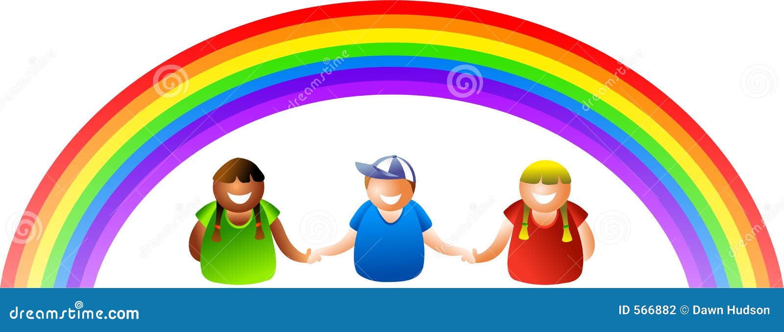 Rainbow kids stock illustration. Illustration of kindergarten - 566882