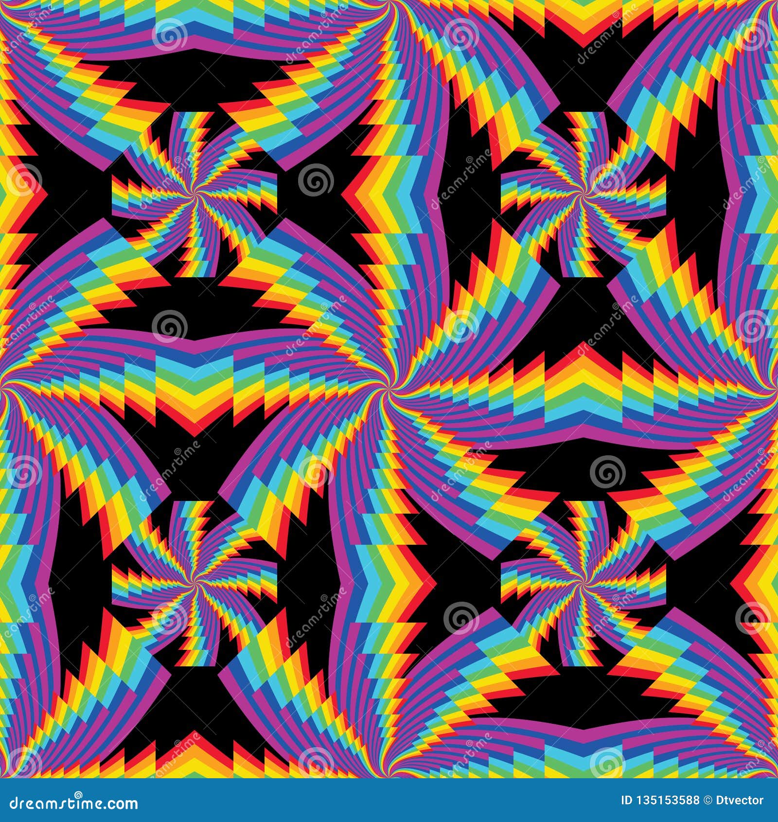 Download Rainbow Layer Swirl Symmetry Seamless Pattern Stock Vector ...