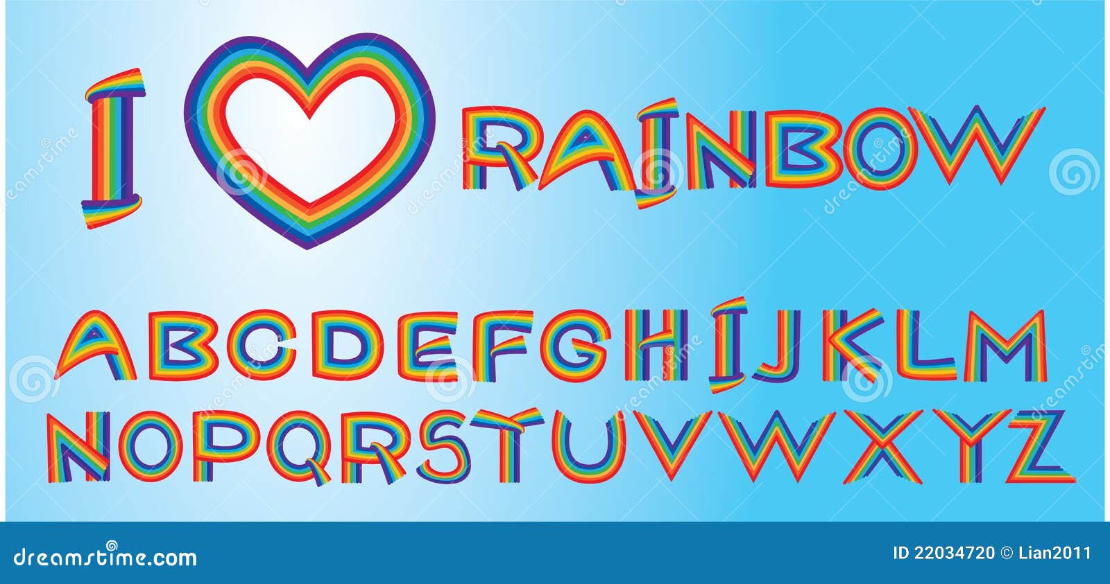 Rainbow Letters Stock Vector Illustration Of Letter