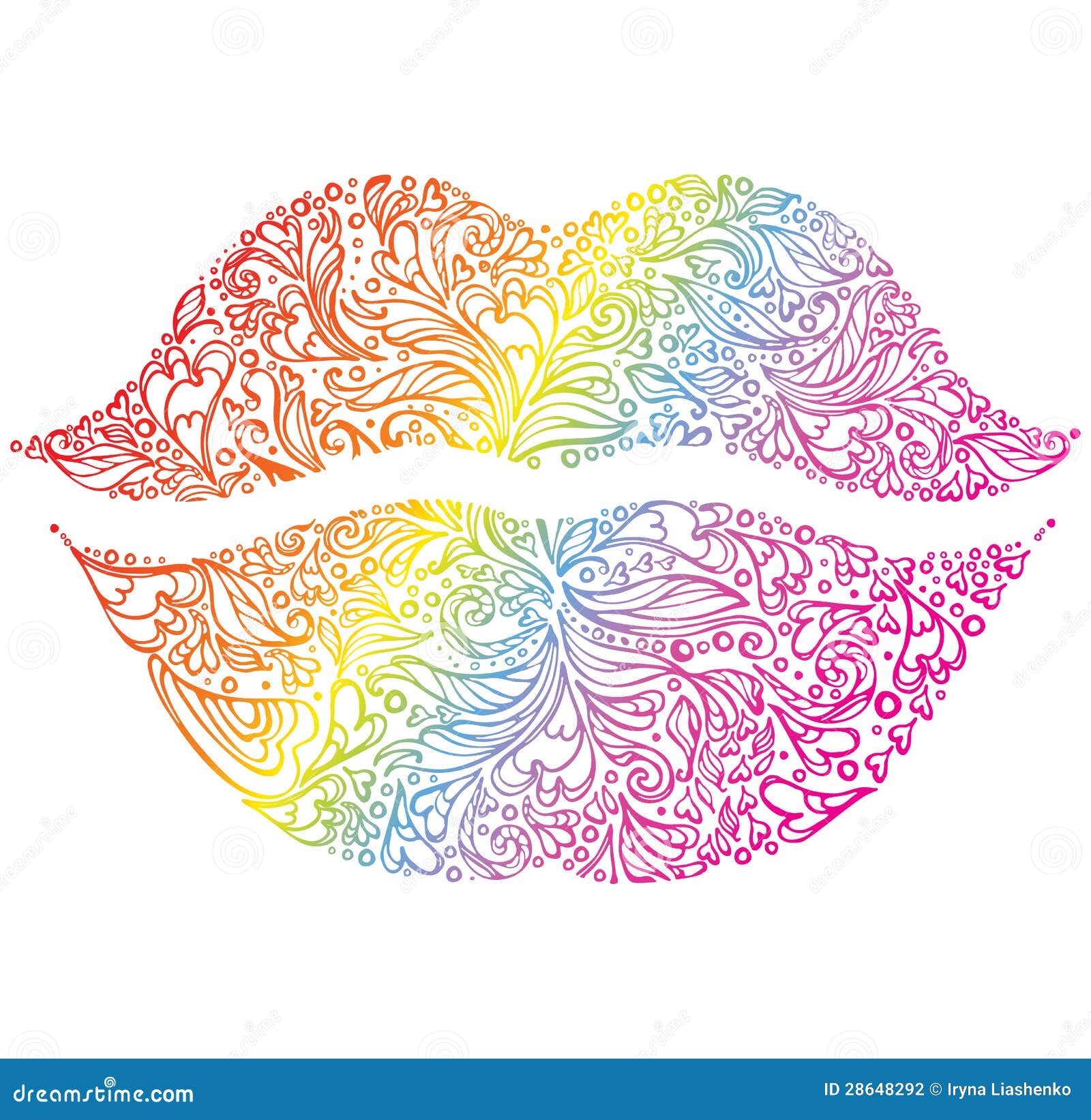 Rainbow lips stock vector. Illustration of attractive - 28648292