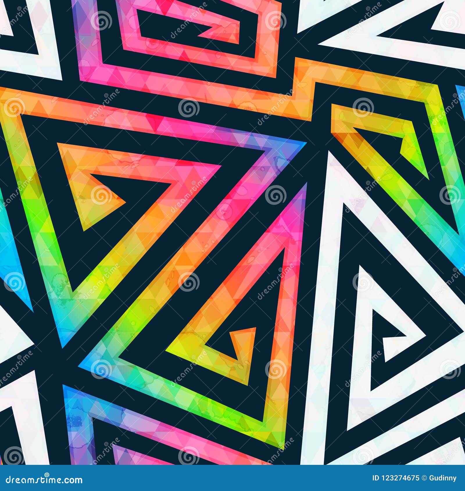 rainbow maze seamless pattern