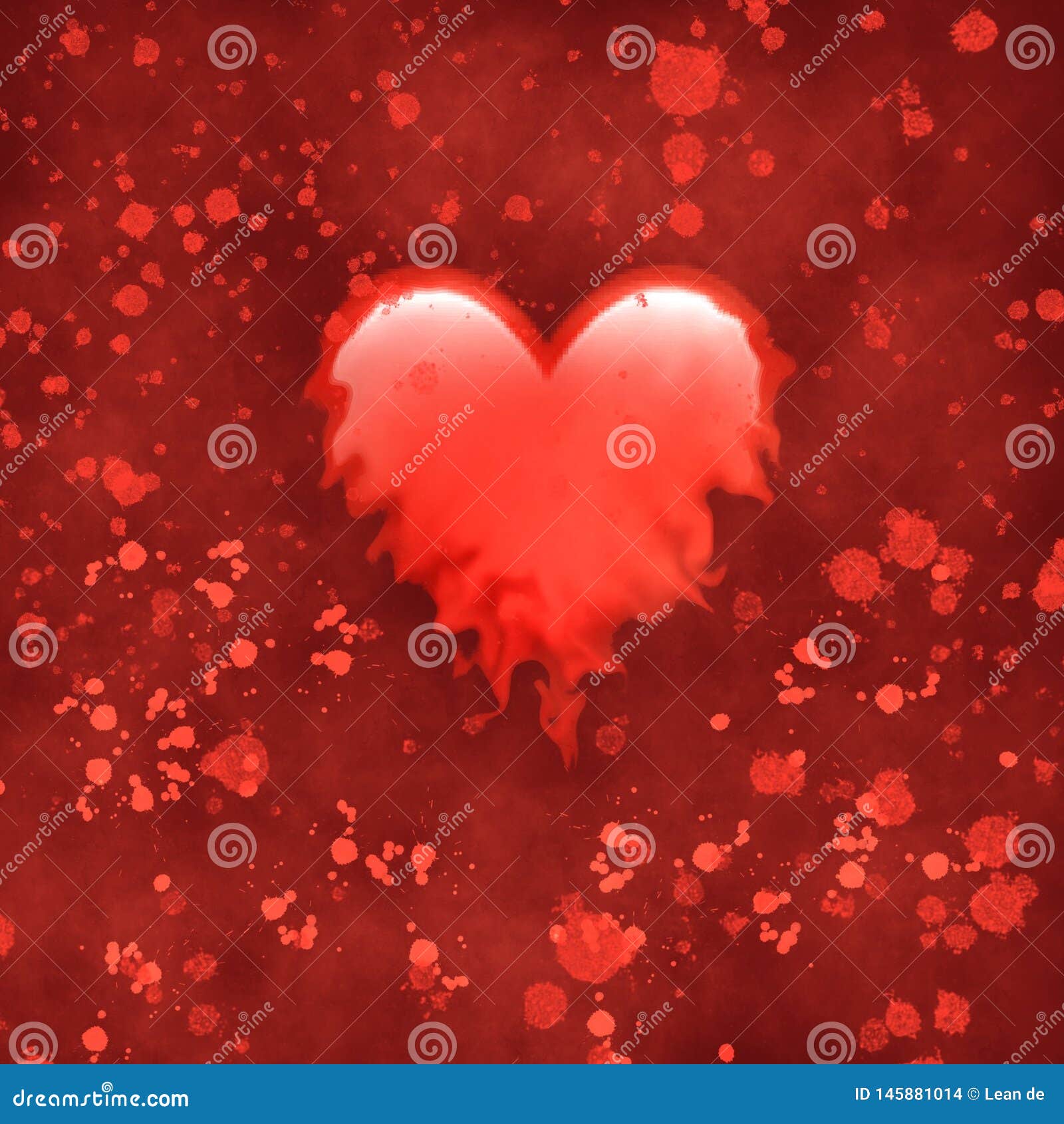 Acrylic art melting heart stock illustration. Illustration of procreate
