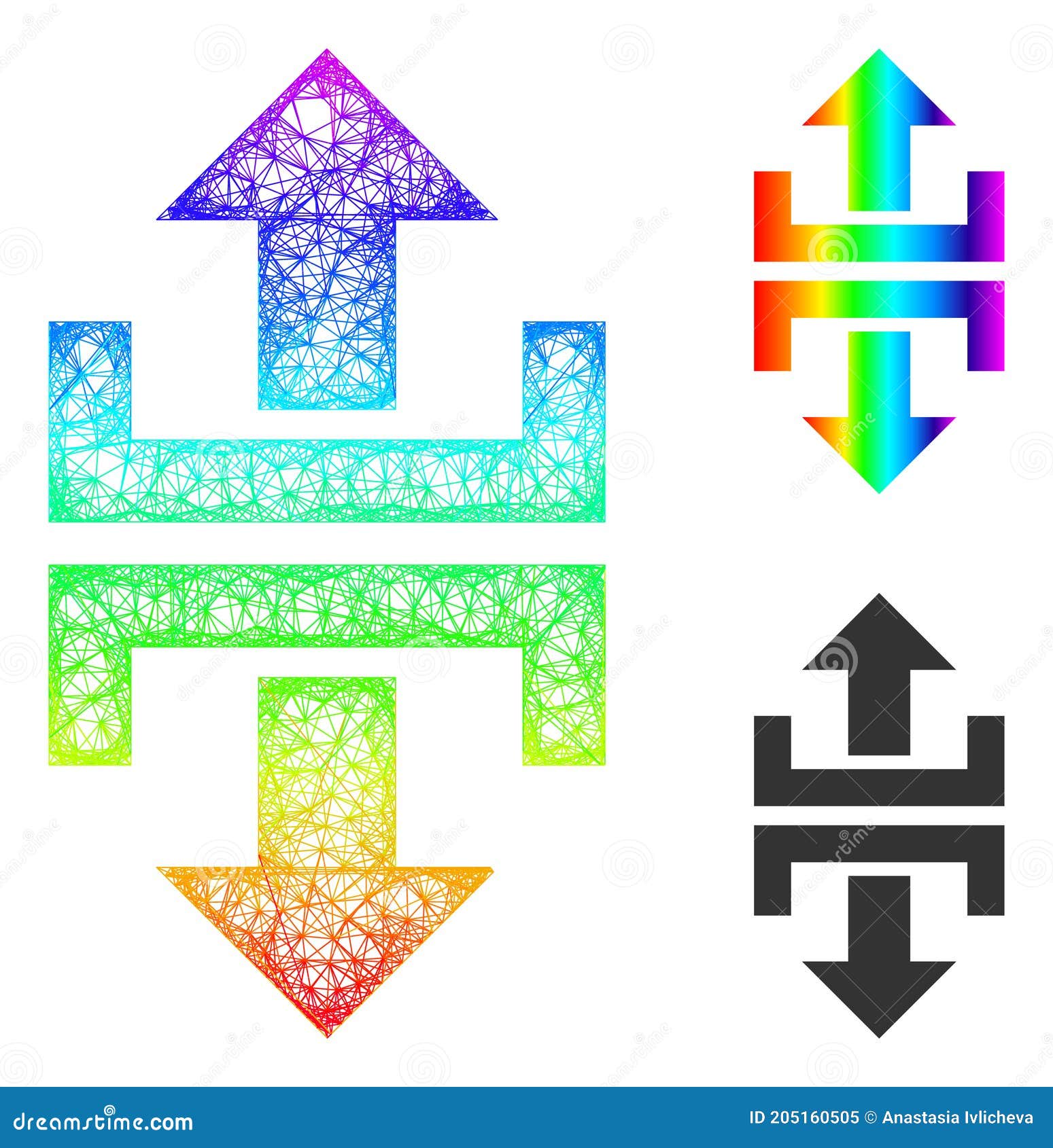 rainbow net gradient divide vertical direction icon