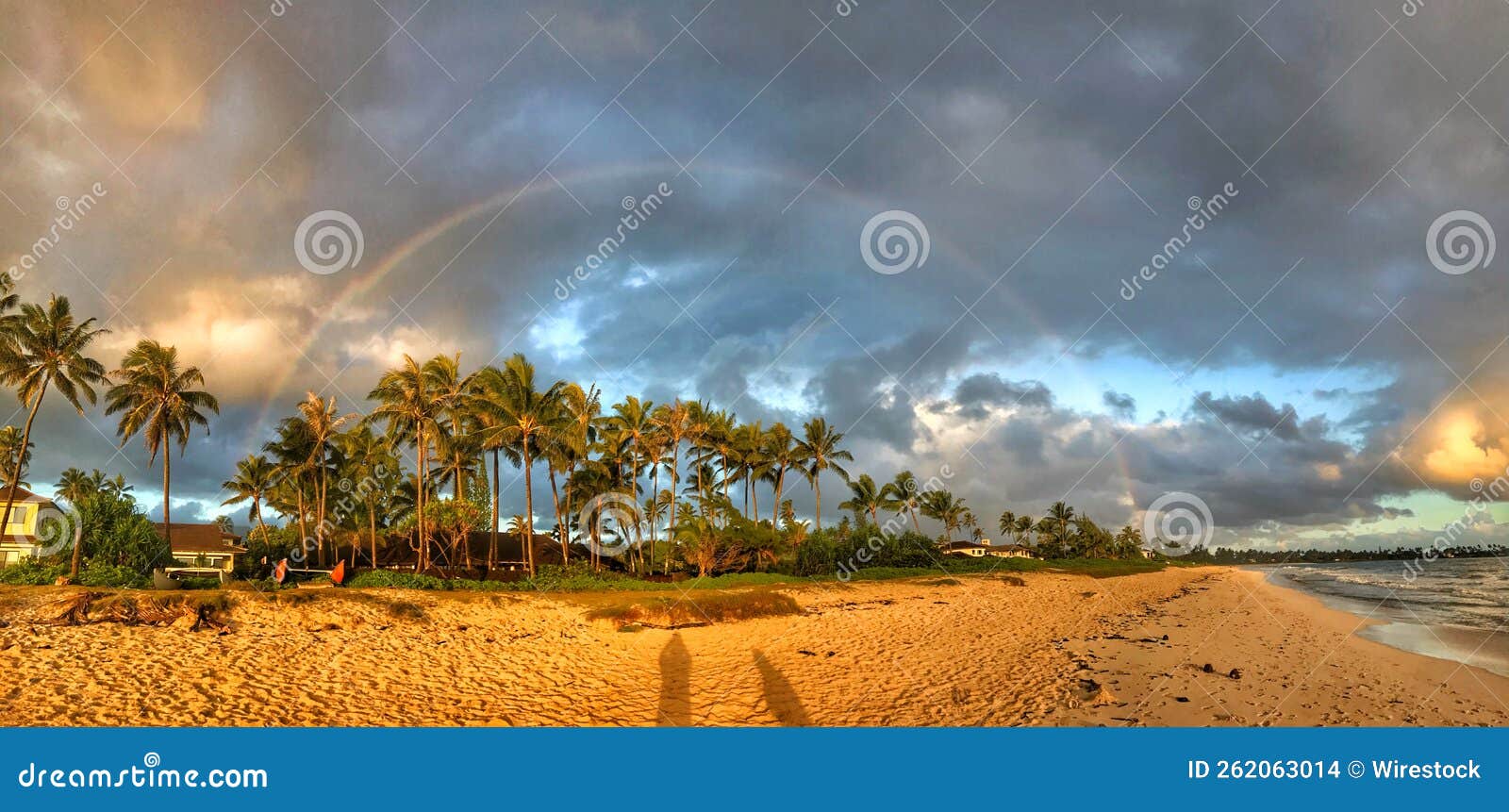 Rainbow at the Oahu Beach, Hawaii Stock Photo - Image of beauty, stone