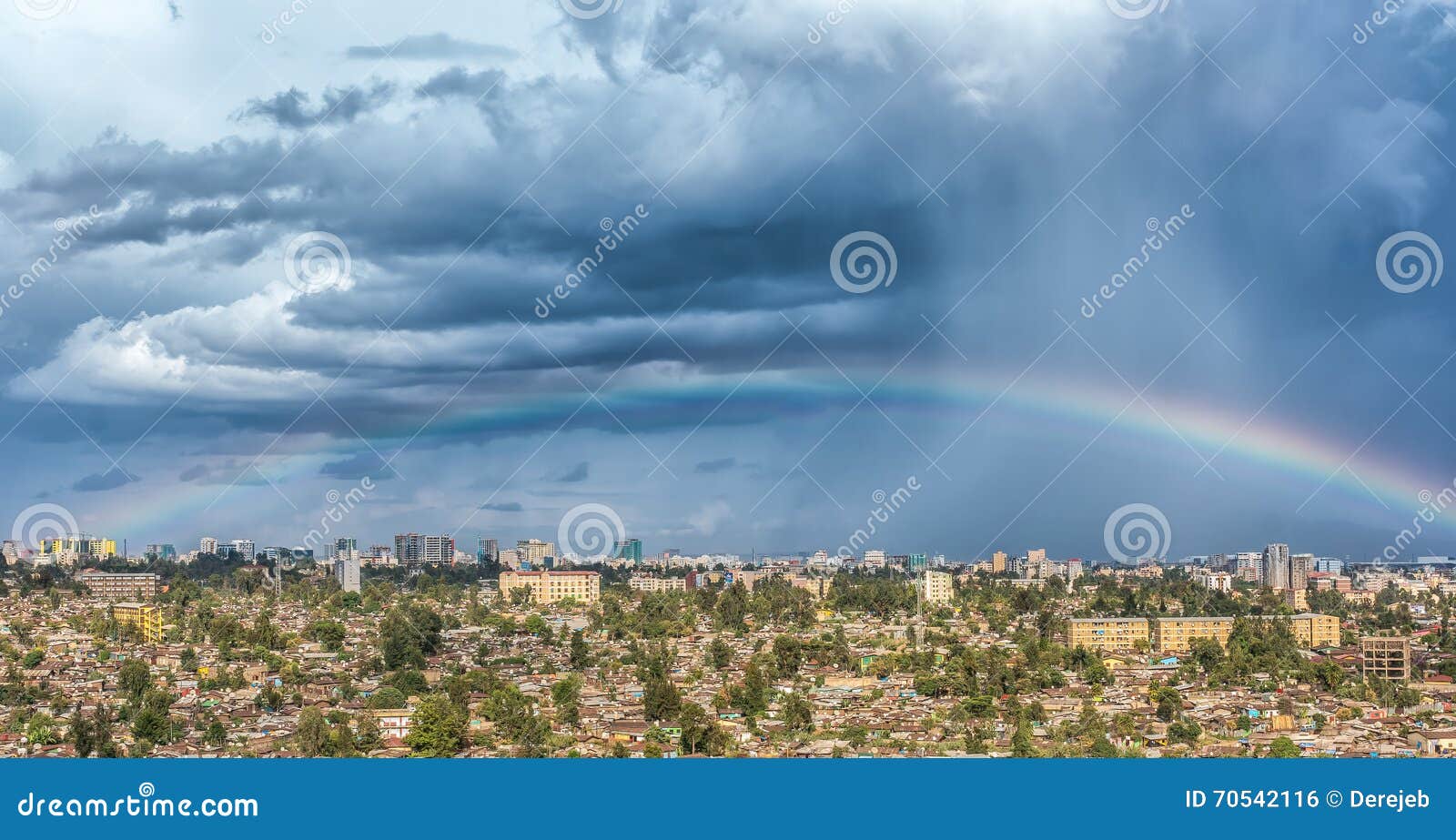 rainbow over the city of addis ababa
