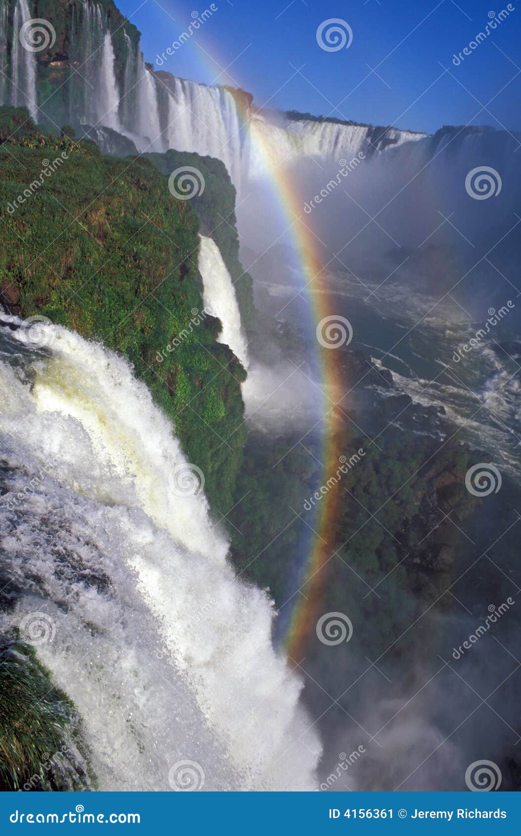 rainbow over iguacu falls