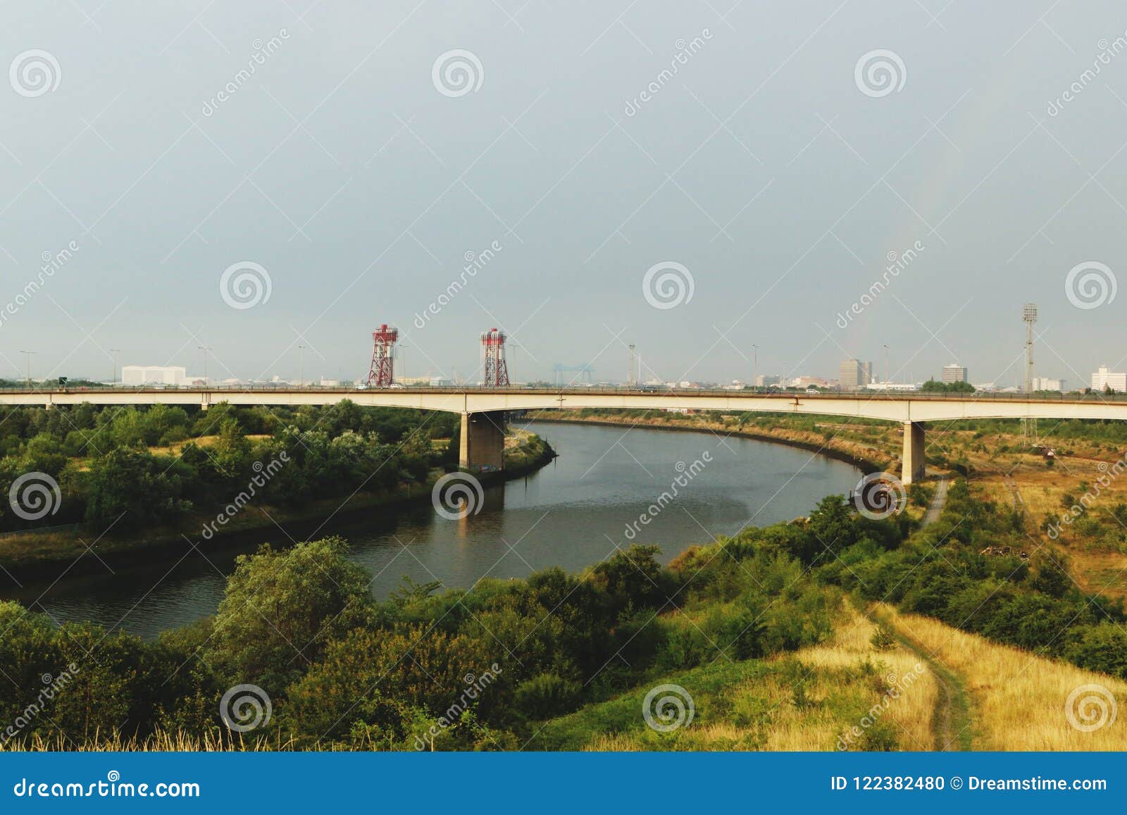 Rainbow over middlesbrough stock photo. Image of nice 122382480