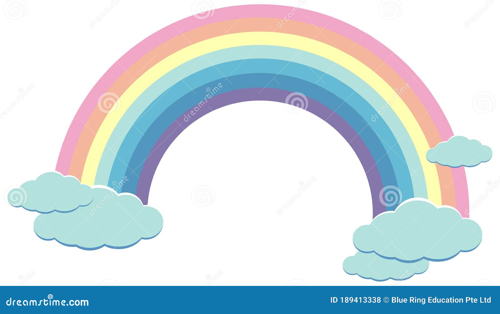 Rainbow With Clouds Template Rainbow With Clouds Template