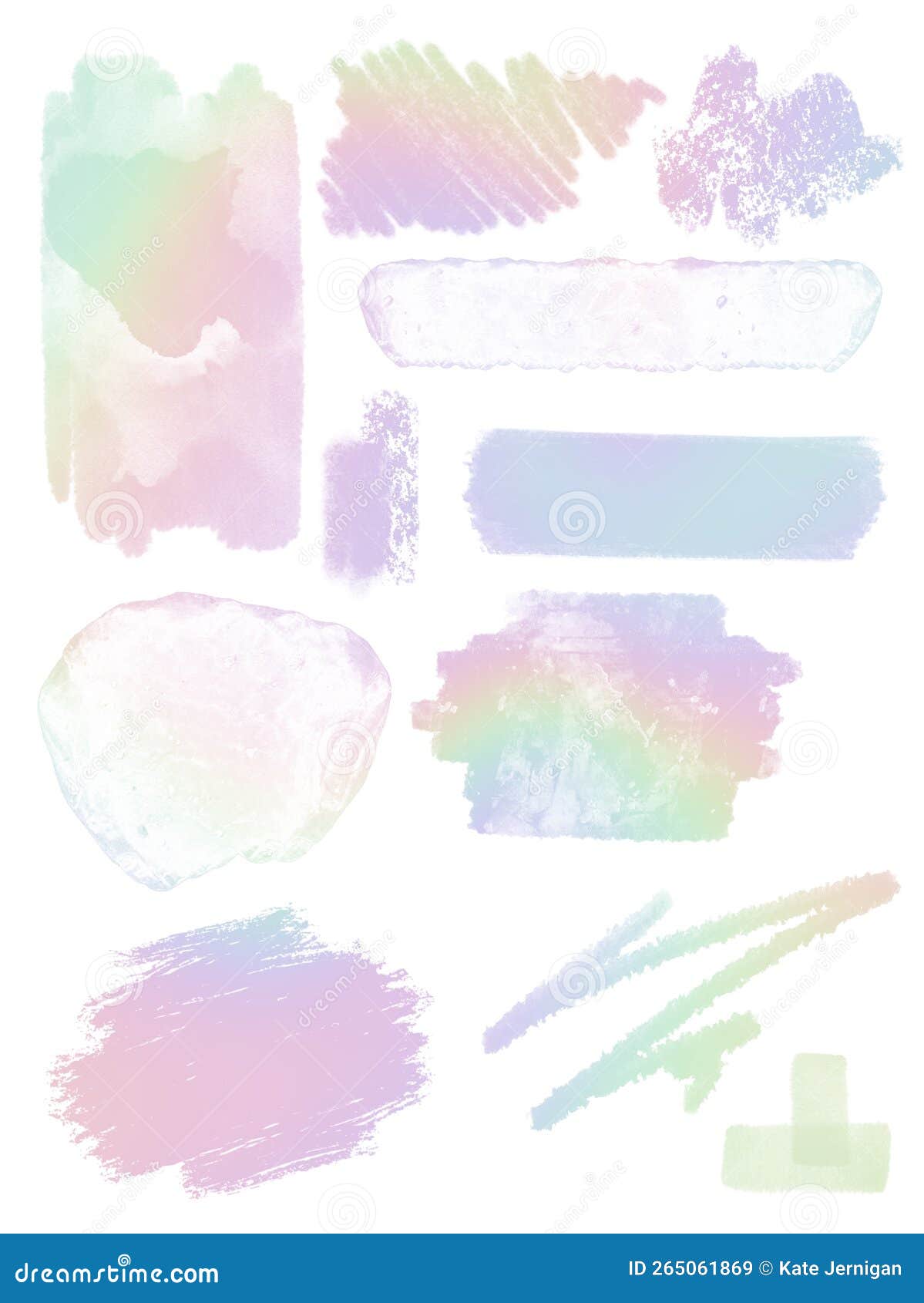 rainbow pastel paint stroke variety
