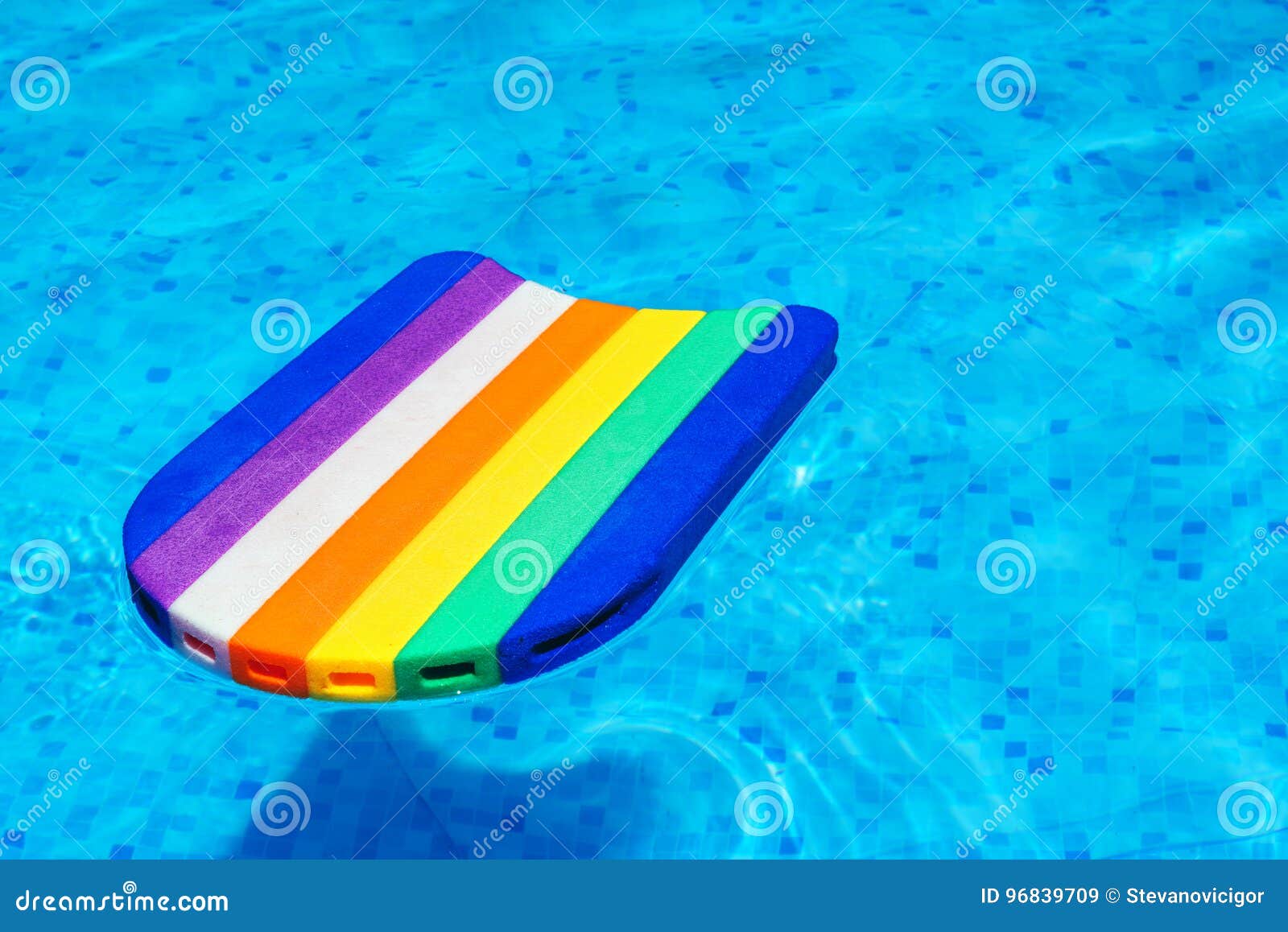 Rainbow Pattern Styrofoam Swimming Board Baseboard Stock Image Image