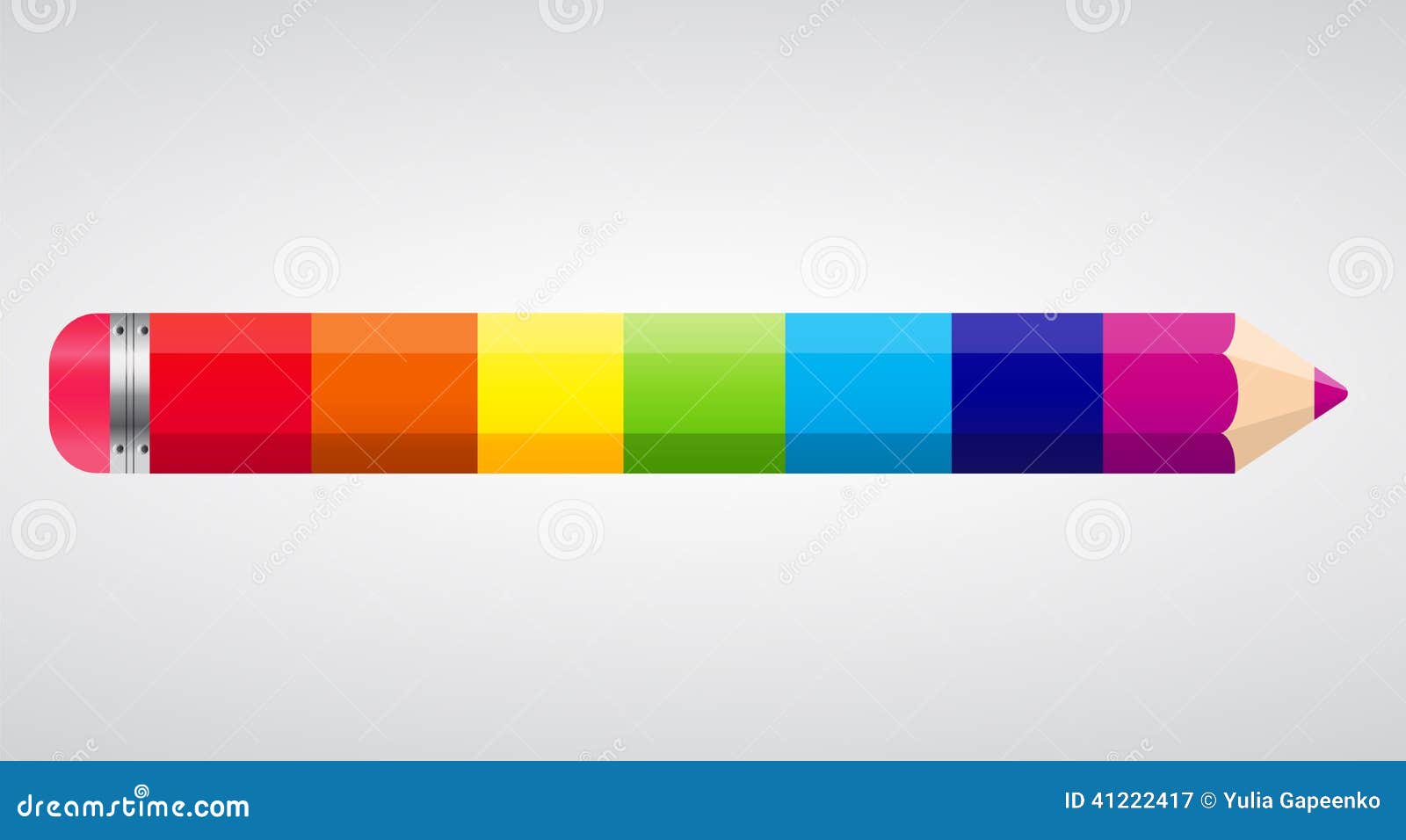 Rainbow Pencil Vector Illustration Stock Vector - Illustration of close