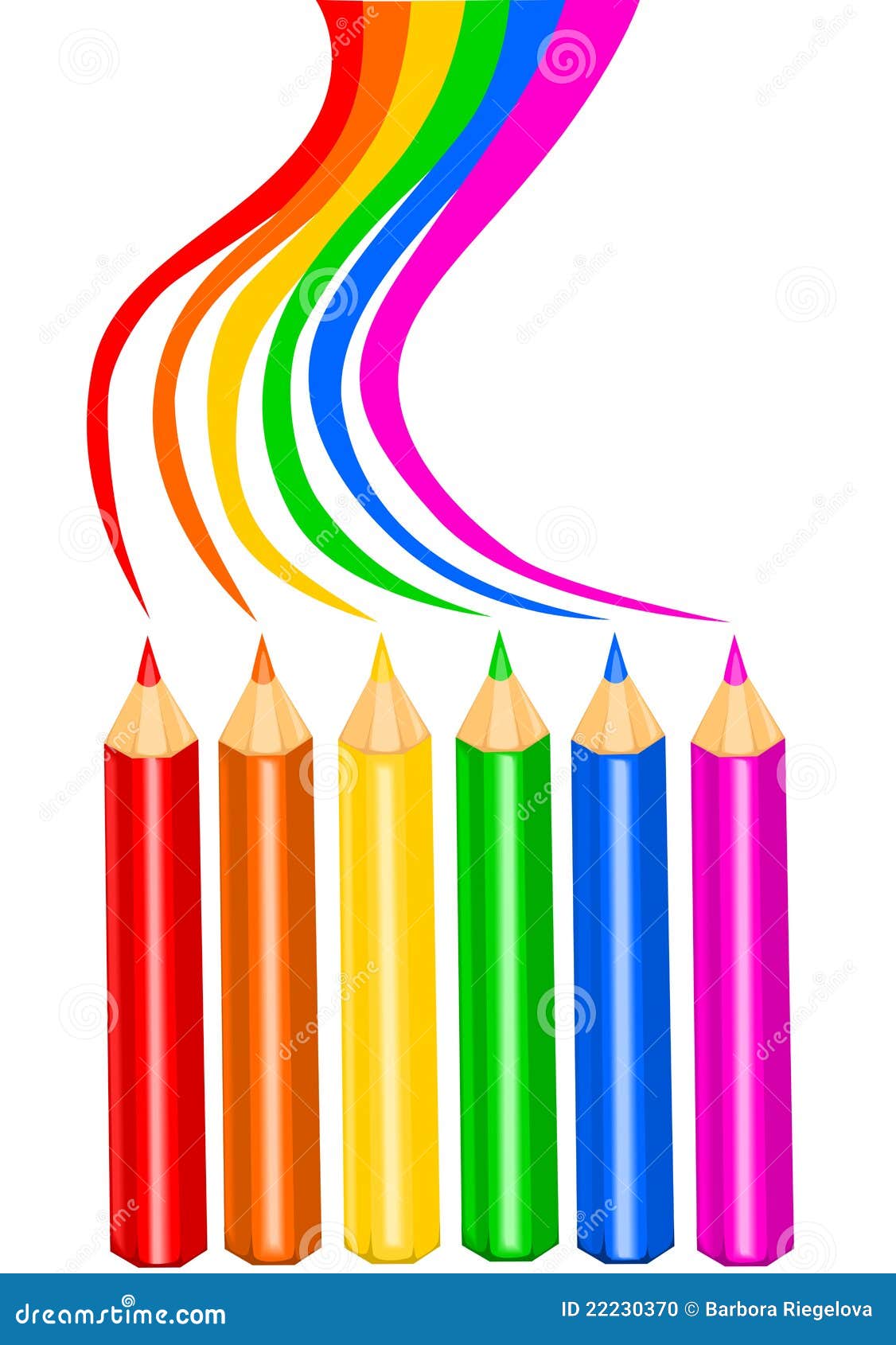 Rainbow pencils stock illustration. Illustration of rainbow 22230370
