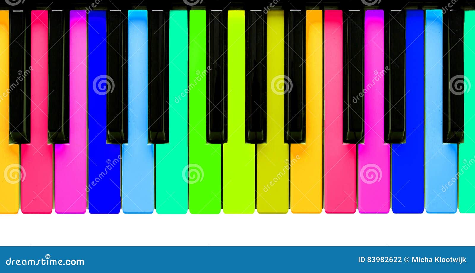 Rainbow piano keys stock photo. Image of music, isolated 83982622