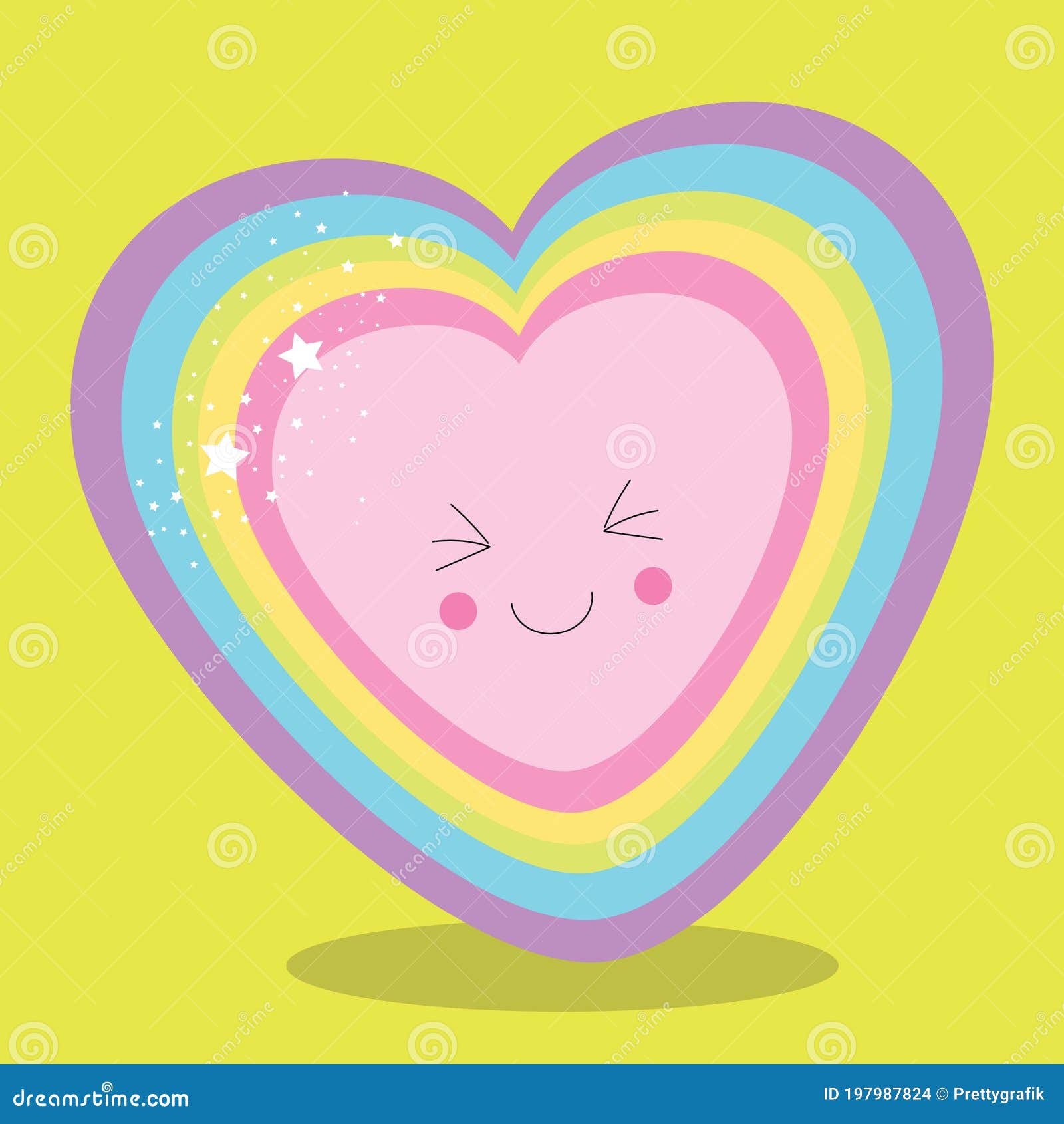 Rainbow pink heart face 13 stock vector. Illustration of graphic ...