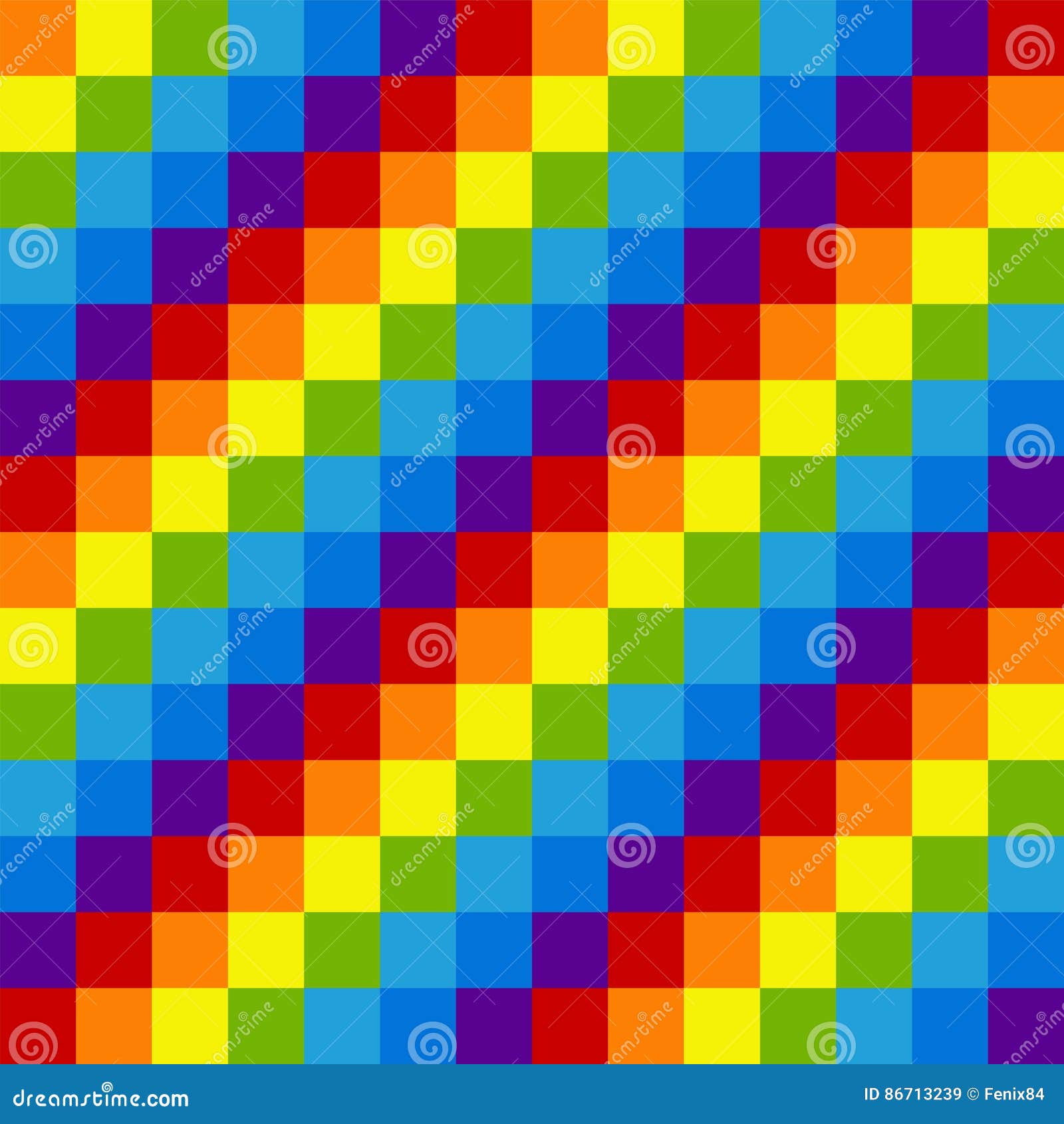 Rainbow Pixel Seamless Pattern Alternating Colored Diagonal
