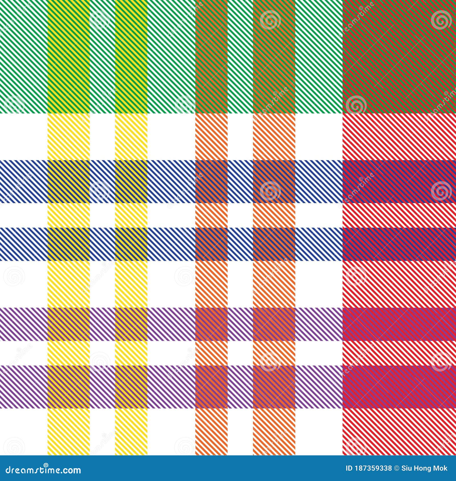Rainbow plaid tartan checkered seamless pattern Vector Image