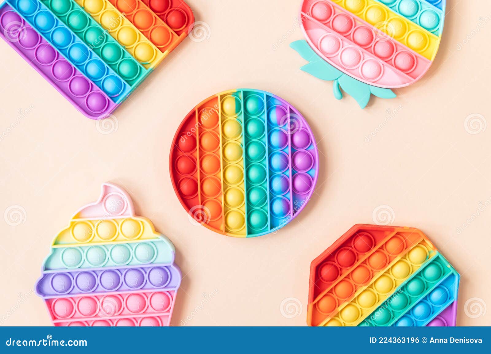 Push Pop Bubble It Silicone Sensory Fidget Rainbow Toy Autism Stress Relief Game 