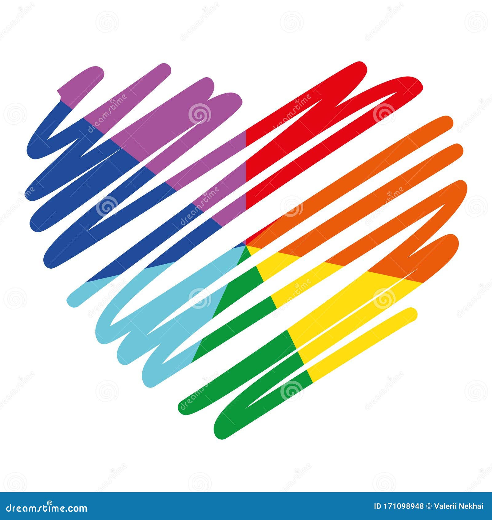 Rainbow Ray Heart Graffiti Flat Vector Icon For Printing Clockwise C Stock Vector Illustration Of Modern Concept