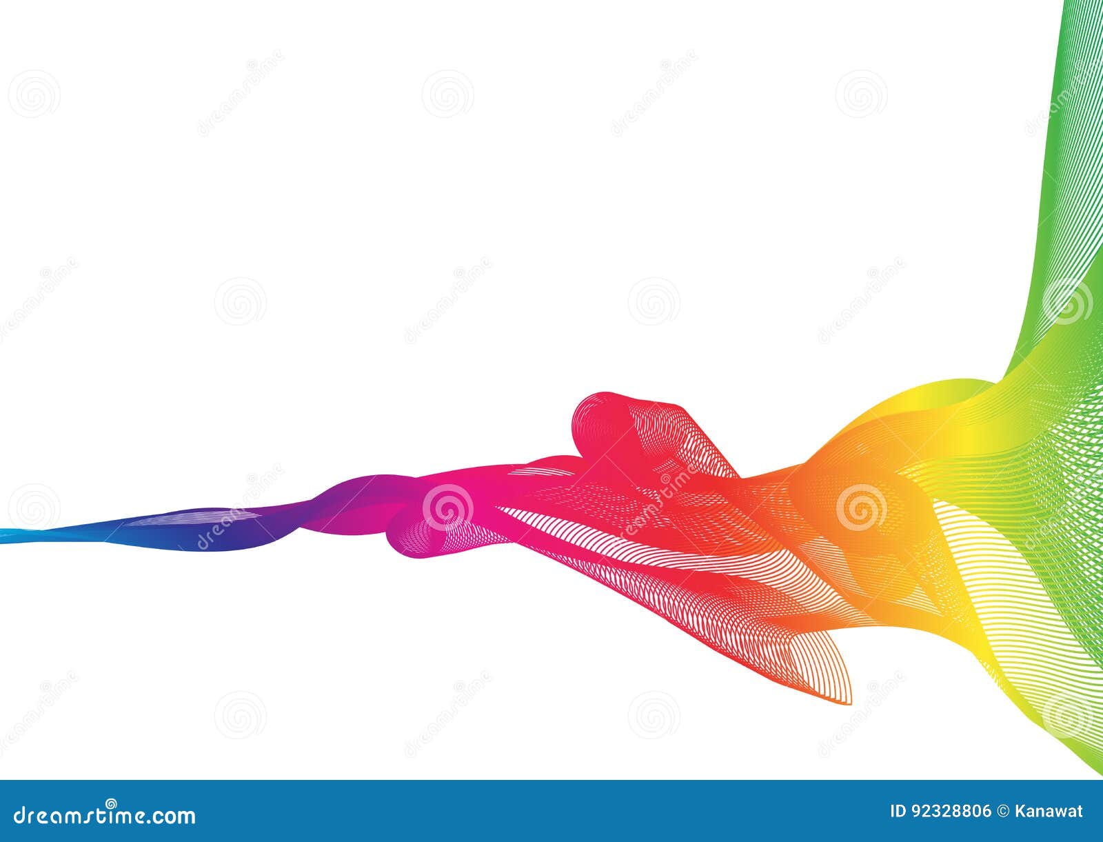 Rainbow Ribbon Abstract Shapes on White Background Stock Vector