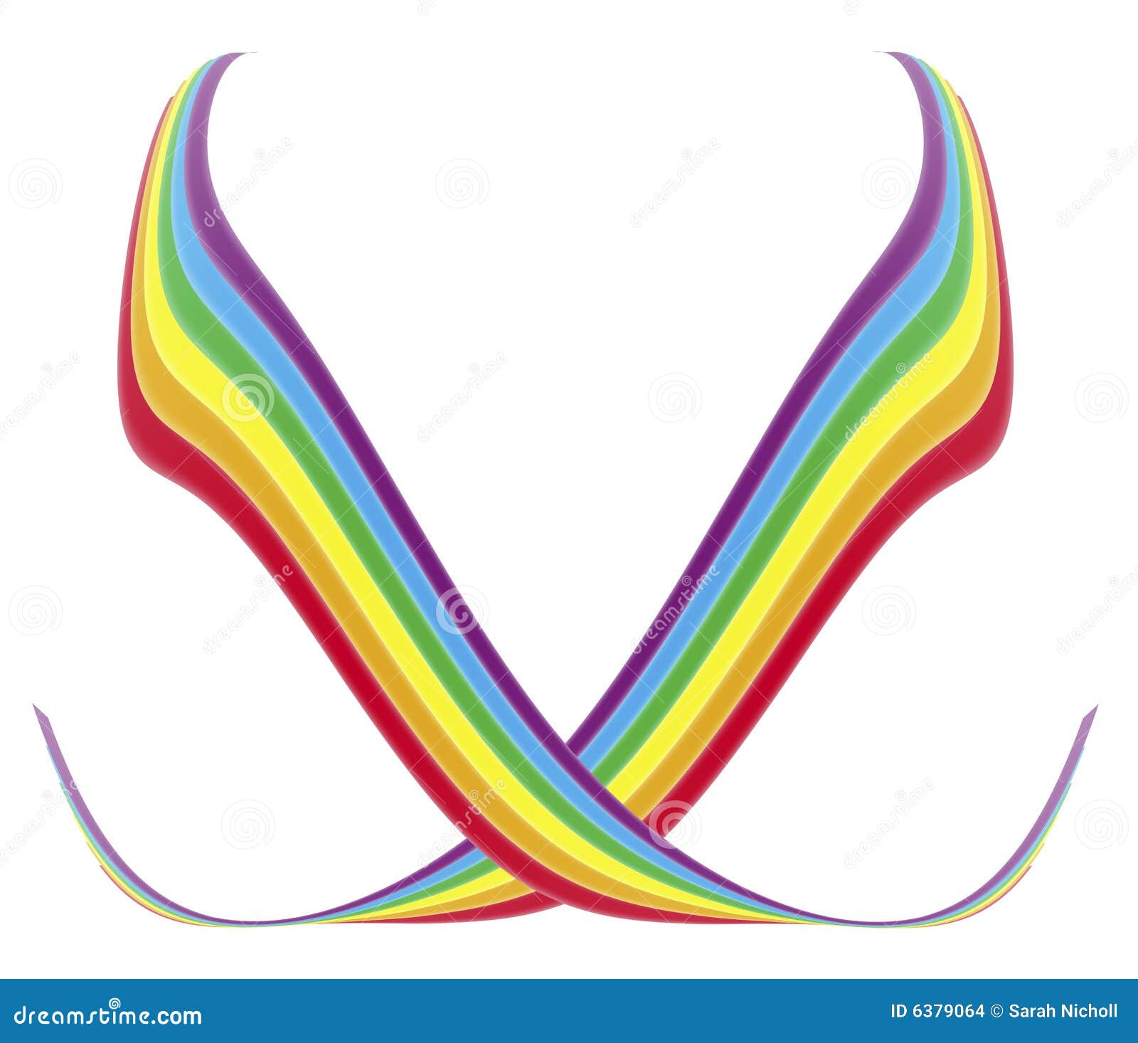Rainbow Ribbons stock illustration. Illustration of design 6379064