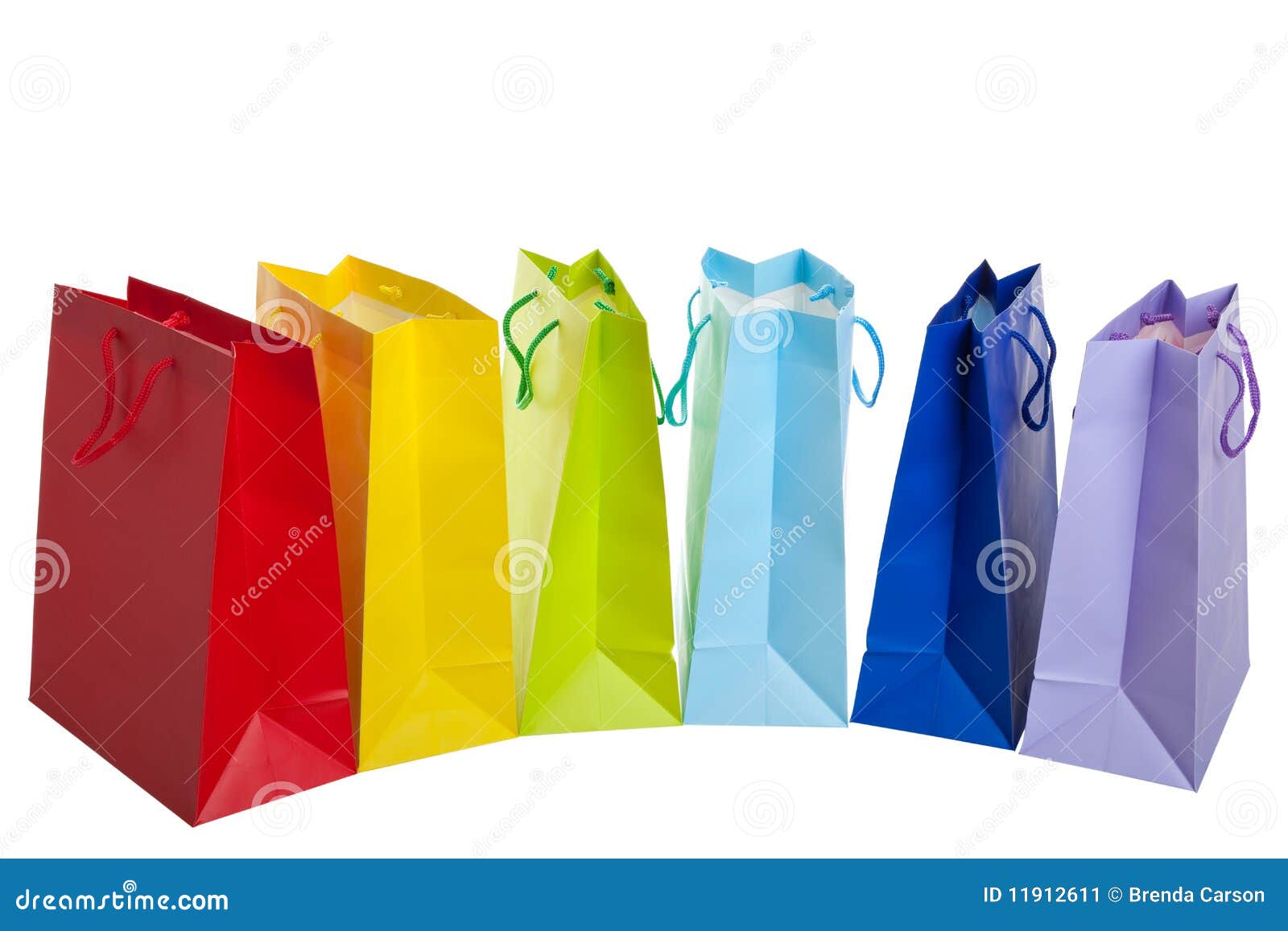 Rainbow Shopping Bags stock image. Image of mall, present 11912611