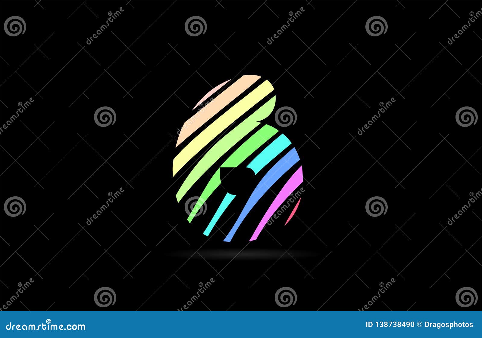 Download Rainbow 6 Six Number Stripes Logo Icon Design Stock Vector ...