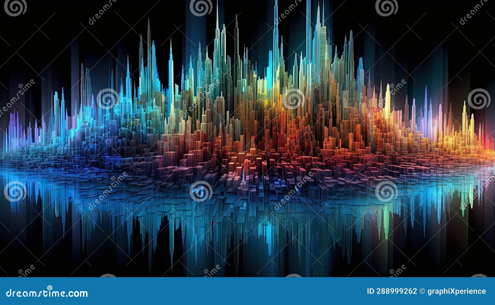 Rainbow Sound Symphony stock illustration. Illustration of visual - 288999262