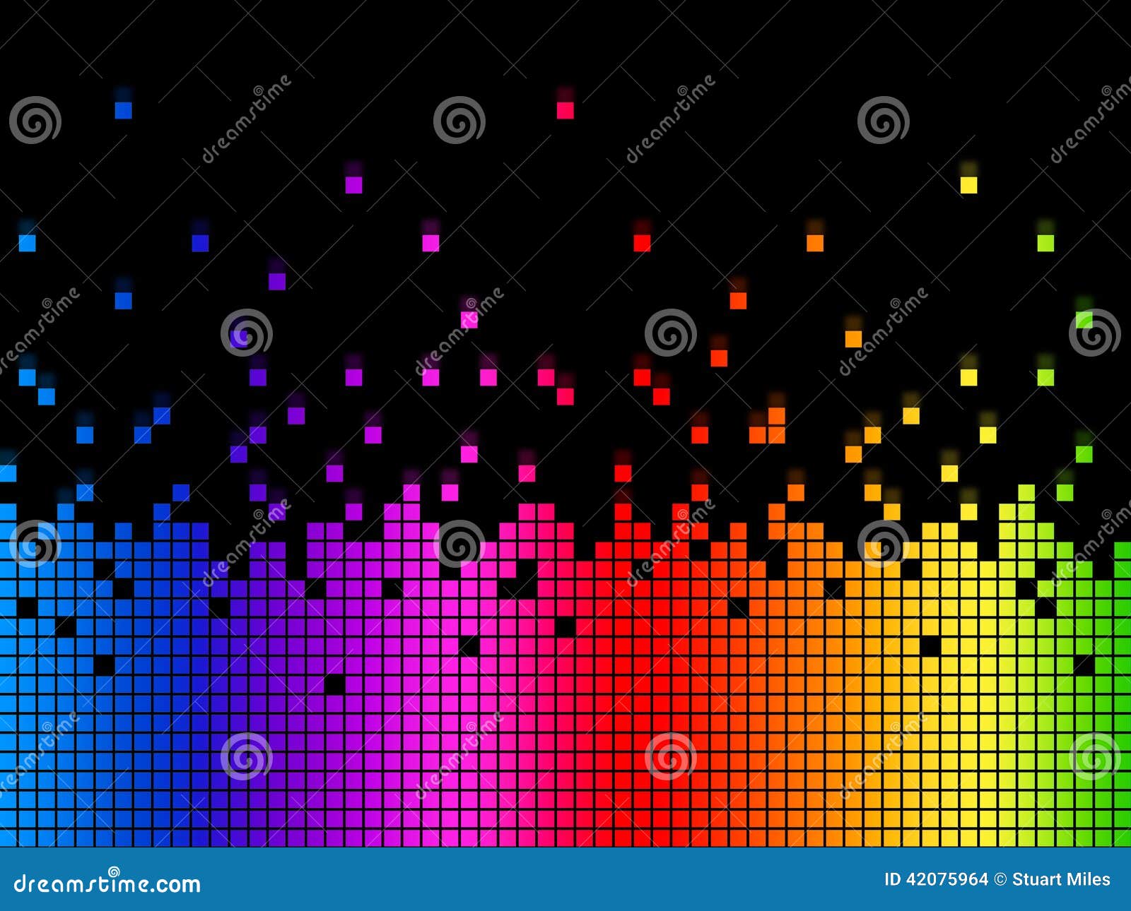 Rainbow Soundwaves Background Means Musical Playing or DJ Stock