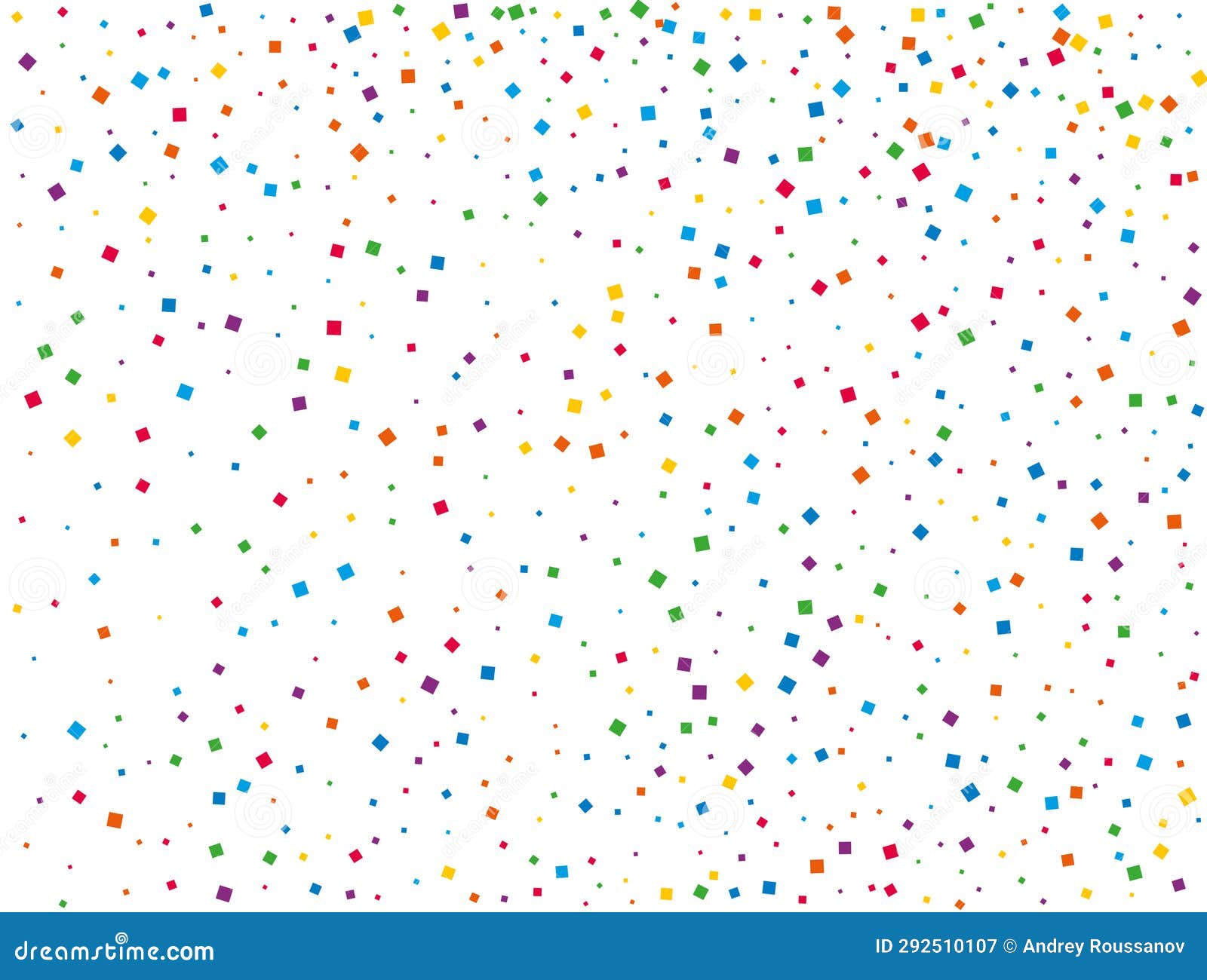 Rainbow Squares Confetti. Rainbow Glitter Confetti Background. Bright