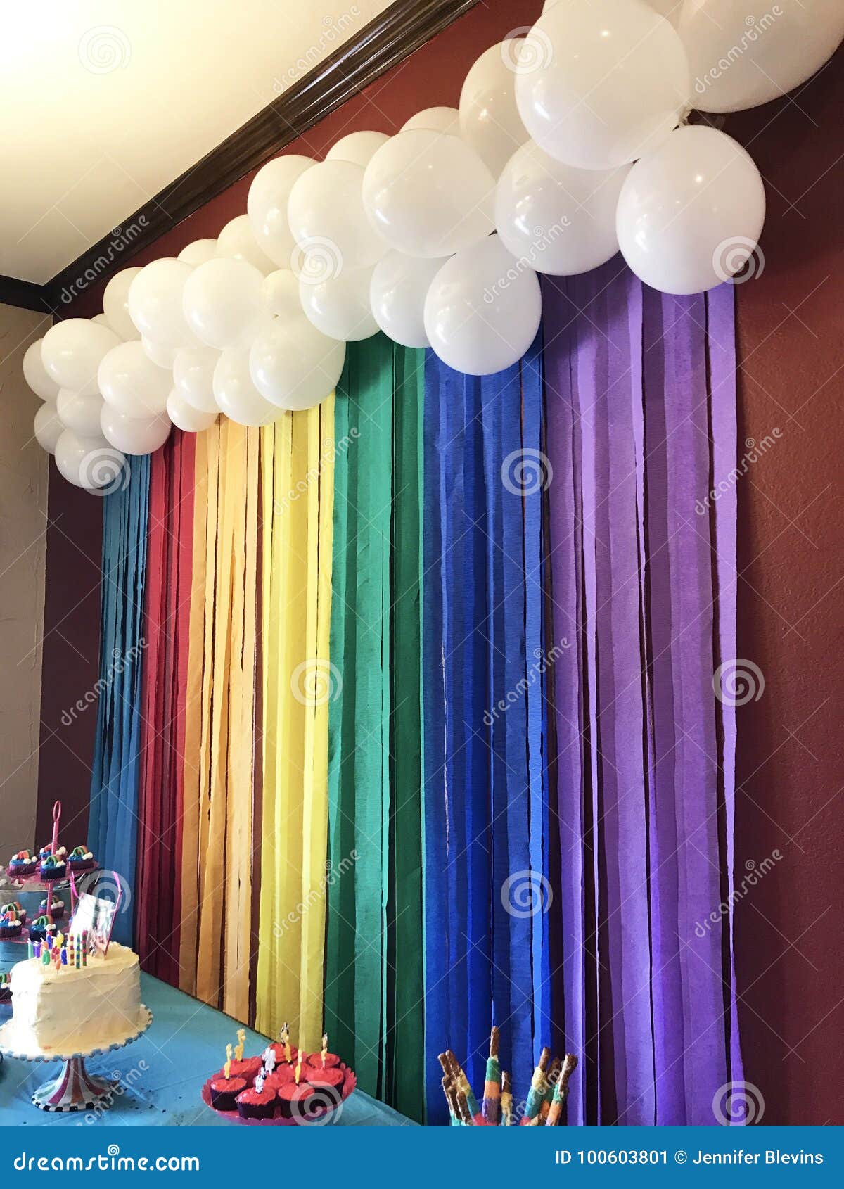 Rainbow Streamers stock image. Image of happy, birthday - 100603801