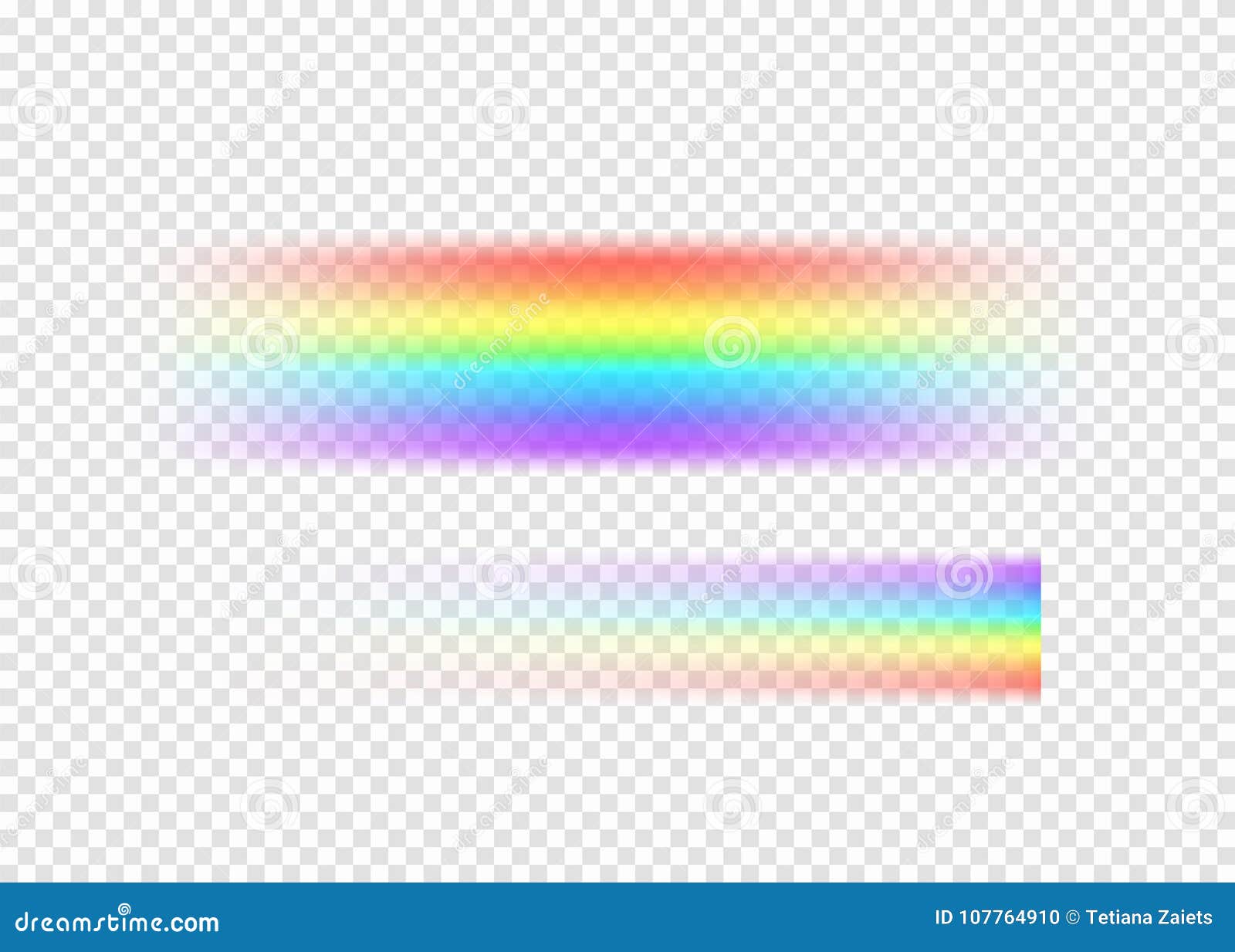 rainbow string with limpid section edge on transparent background