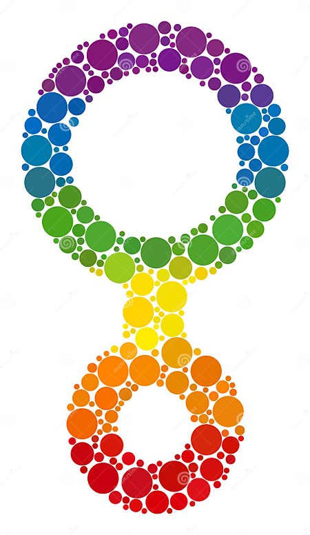 Rainbow Third Gender Symbol Collage Icon Of Circles Stock Vector 