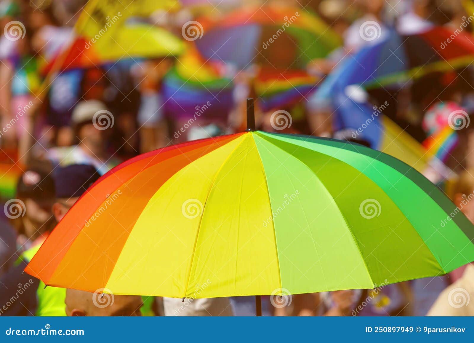 Rainbow Umbrella in the City. Lgbt Pride. Stock Image Image of