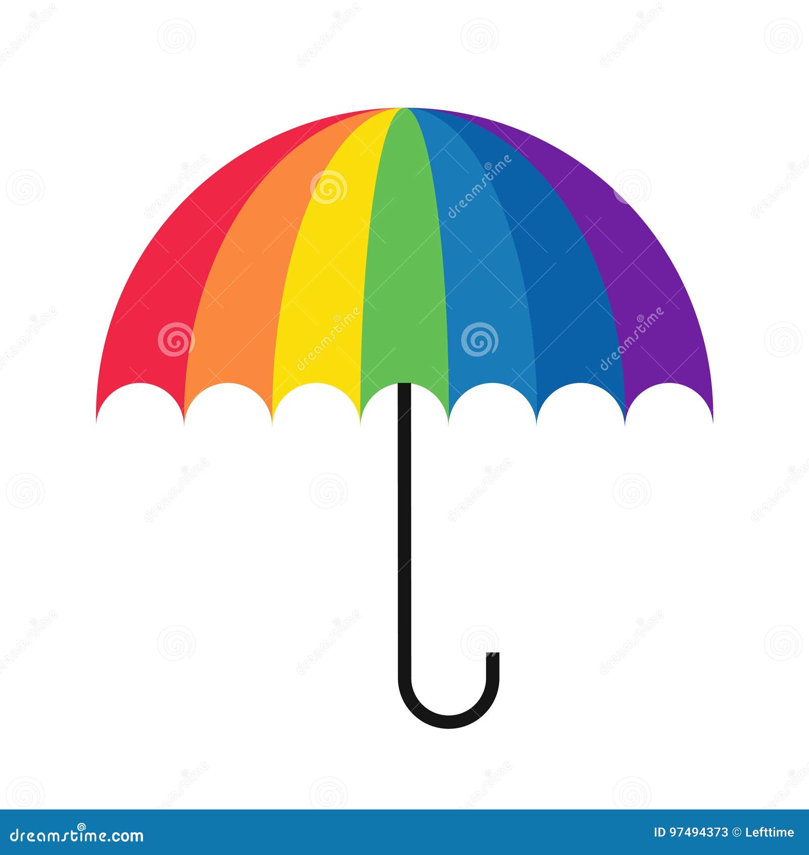 Rainbow umbrella simple stock vector. Illustration of colorful 97494373