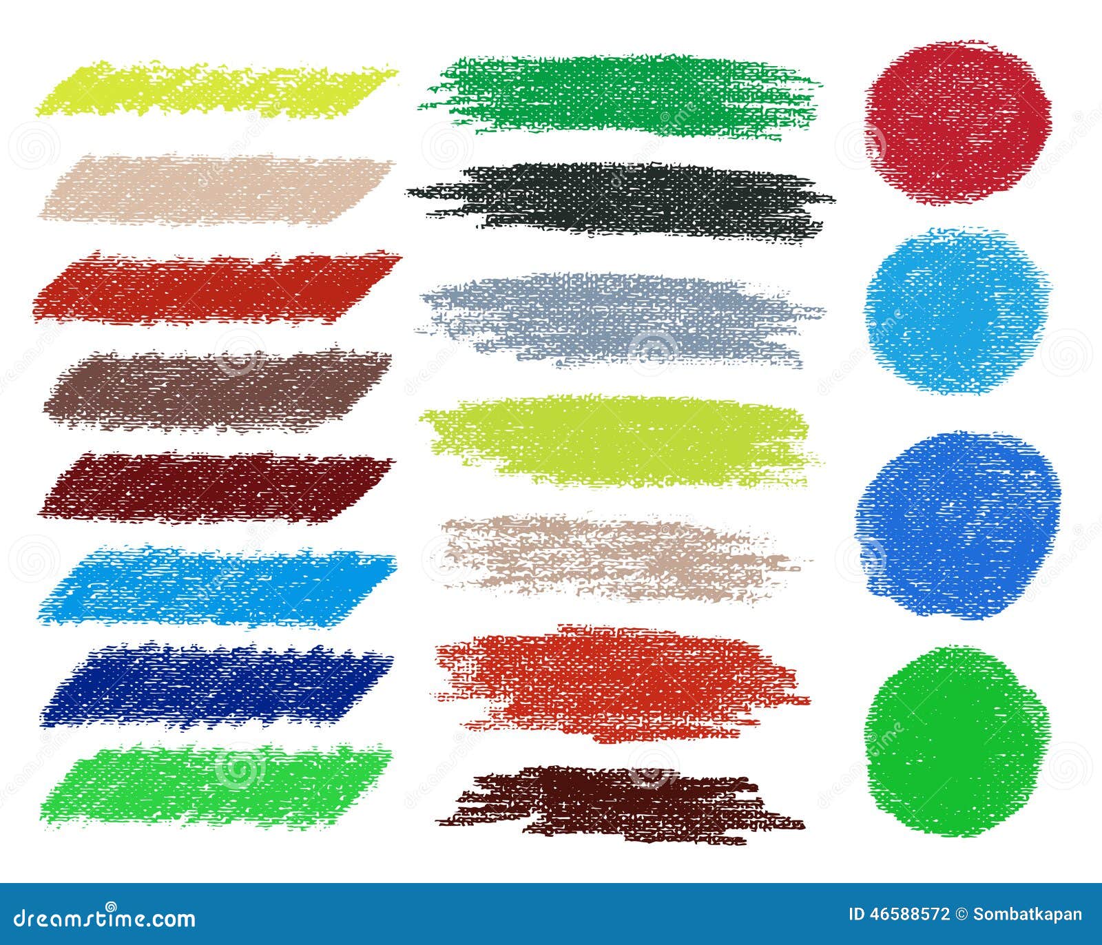 Rainbow Vector Brush Strokes Collection. Stock Vector Illustration of