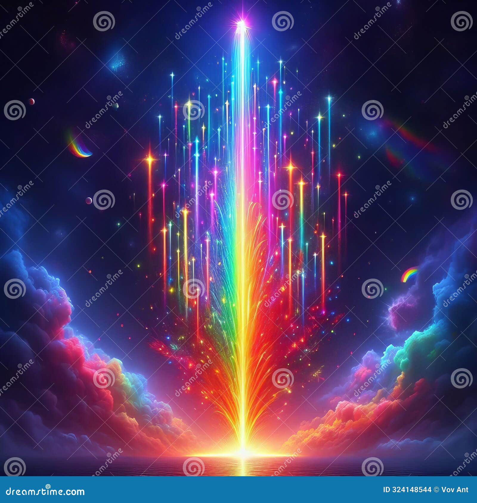 101 107. rainbow vertical comets_ fireworks that shoot a coet-l