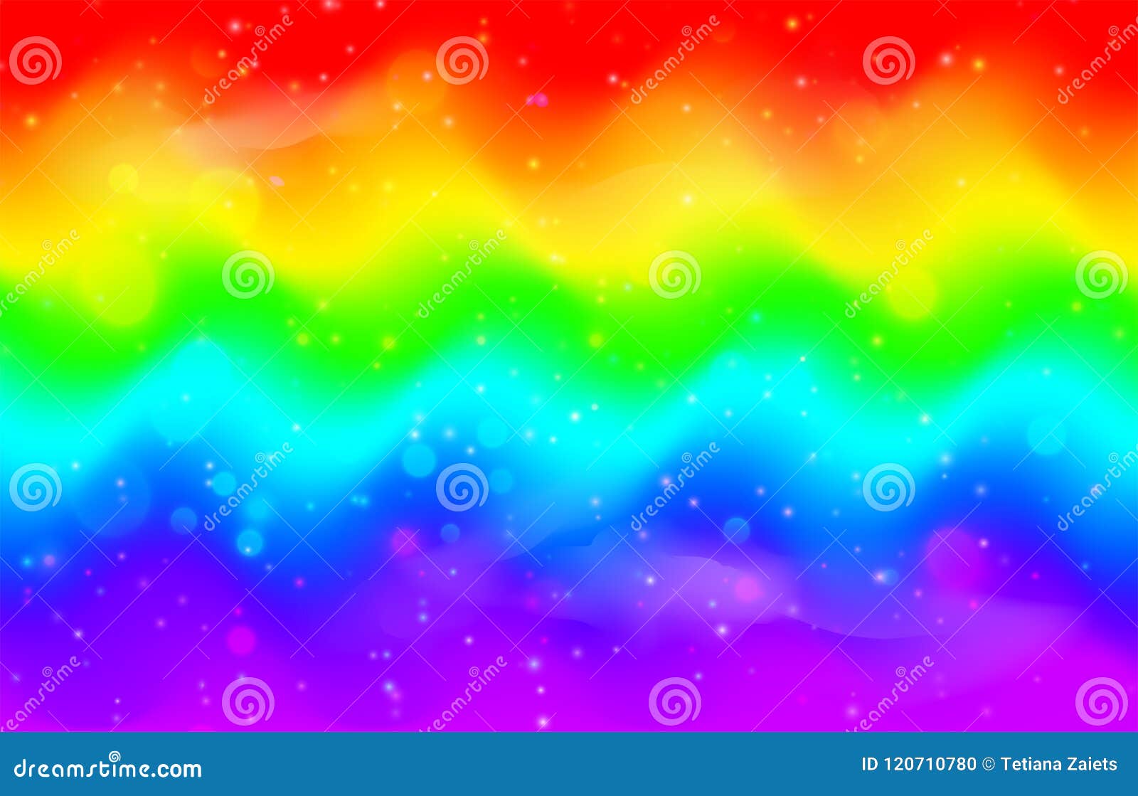 Rainbow Wave Background Mermaid Unicorn Galaxy Pattern With Shiny