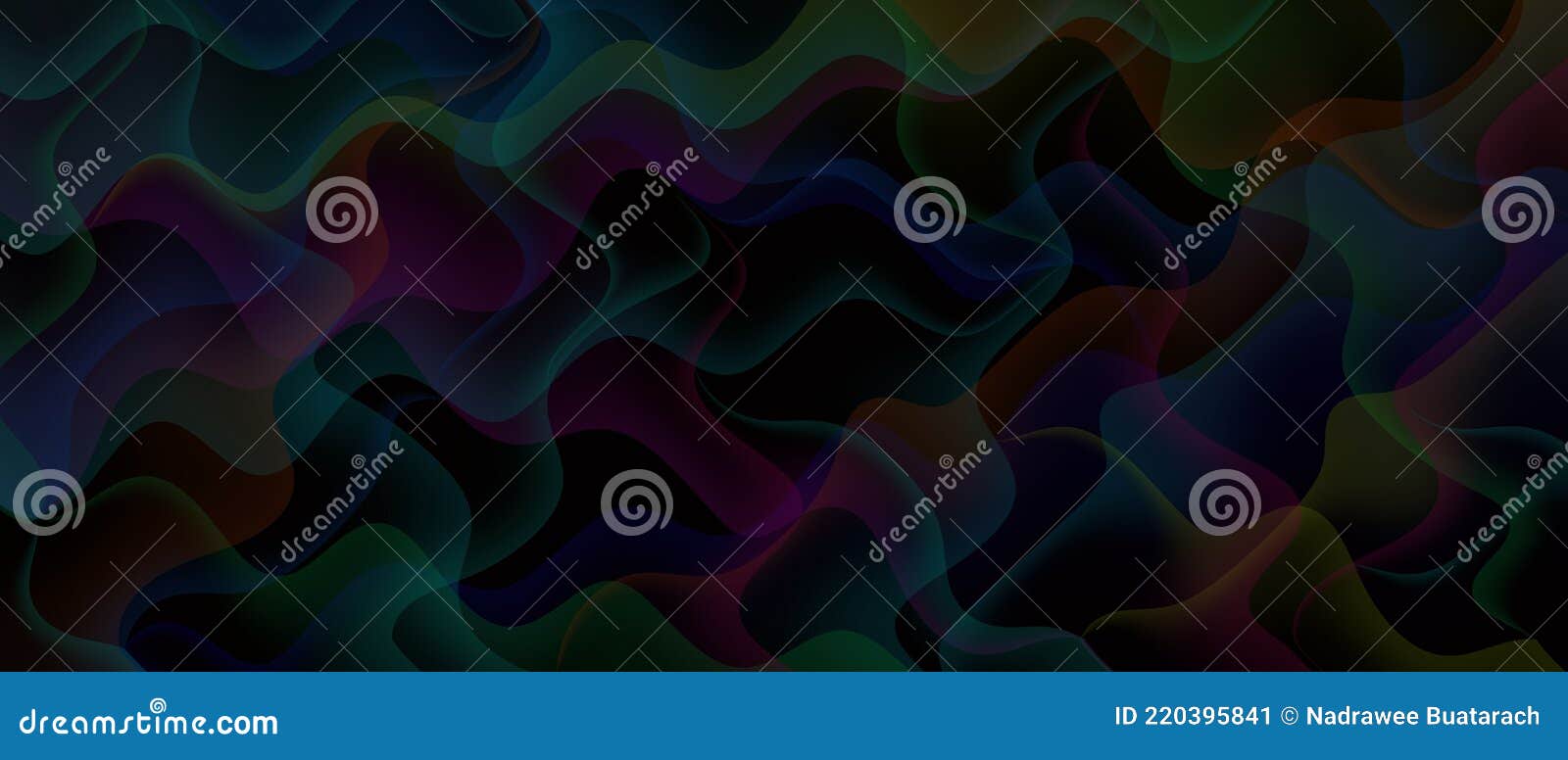 rainbow wave on black background, black pattern, texture lines on dark paper, wall art