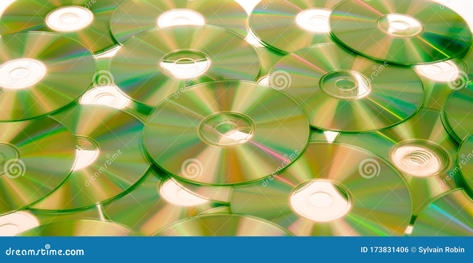 Rainbow Yellow Cd Collection Dvd Bluray on Background Top View Wallpaper  Stock Photo - Image of colorful, pattern: 173831406