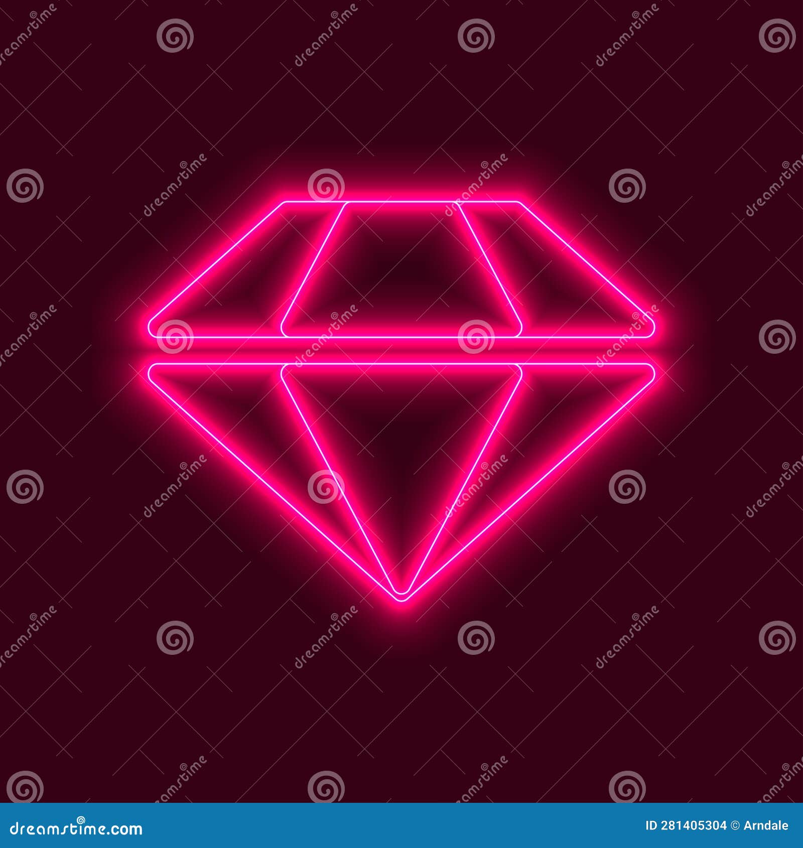Neon Icon on the Dark Background Stock Vector Illustration of outline