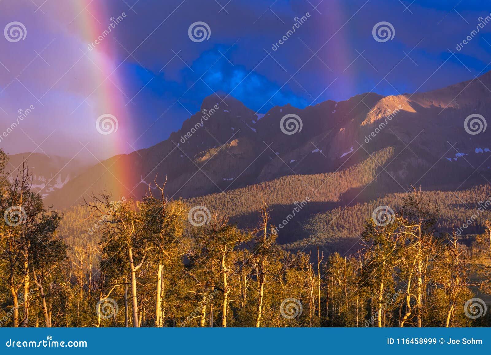 rainbows over san juan mountains, hastings mesa, ridgway colorado, home of photographer joe. outdoor, juan