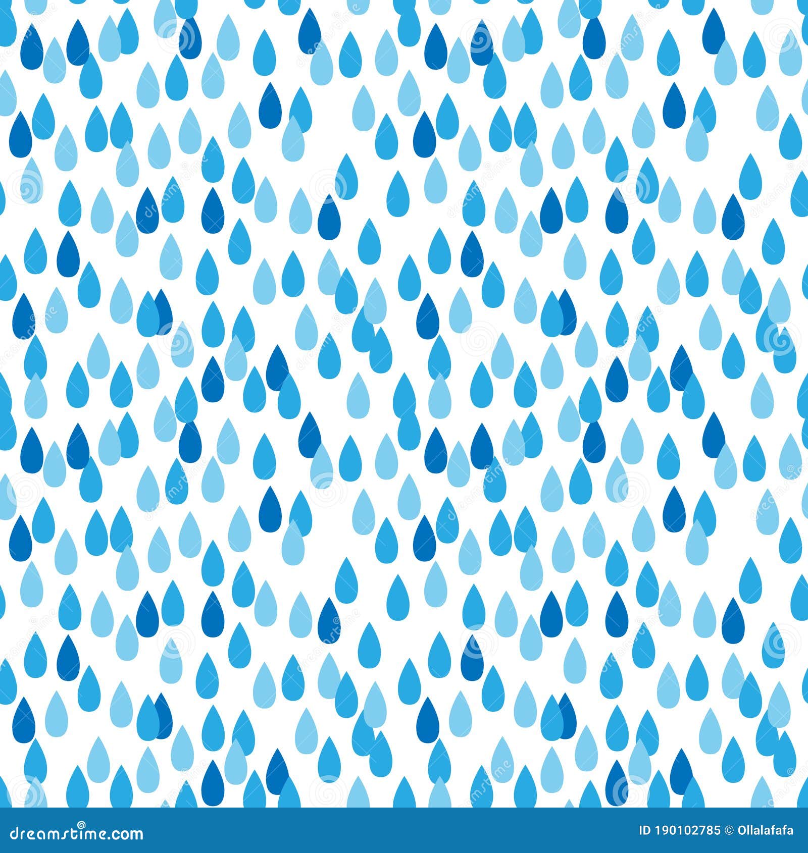 Raindrop Flat Cartoon Seamless Pattern. Stock Vector - Illustration of ...